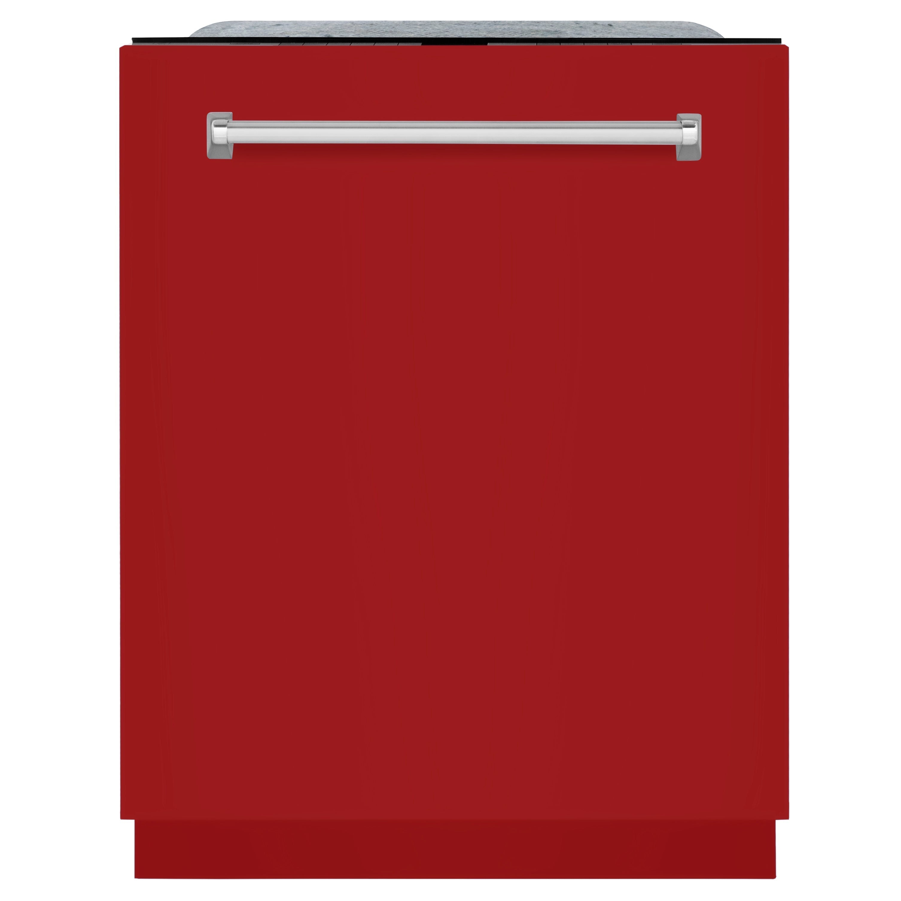 ZLINE Monument Series 24-Inch Top Control Dishwasher with 3rd Rack, Red Gloss, 45 dBA, DWMT-RG-24