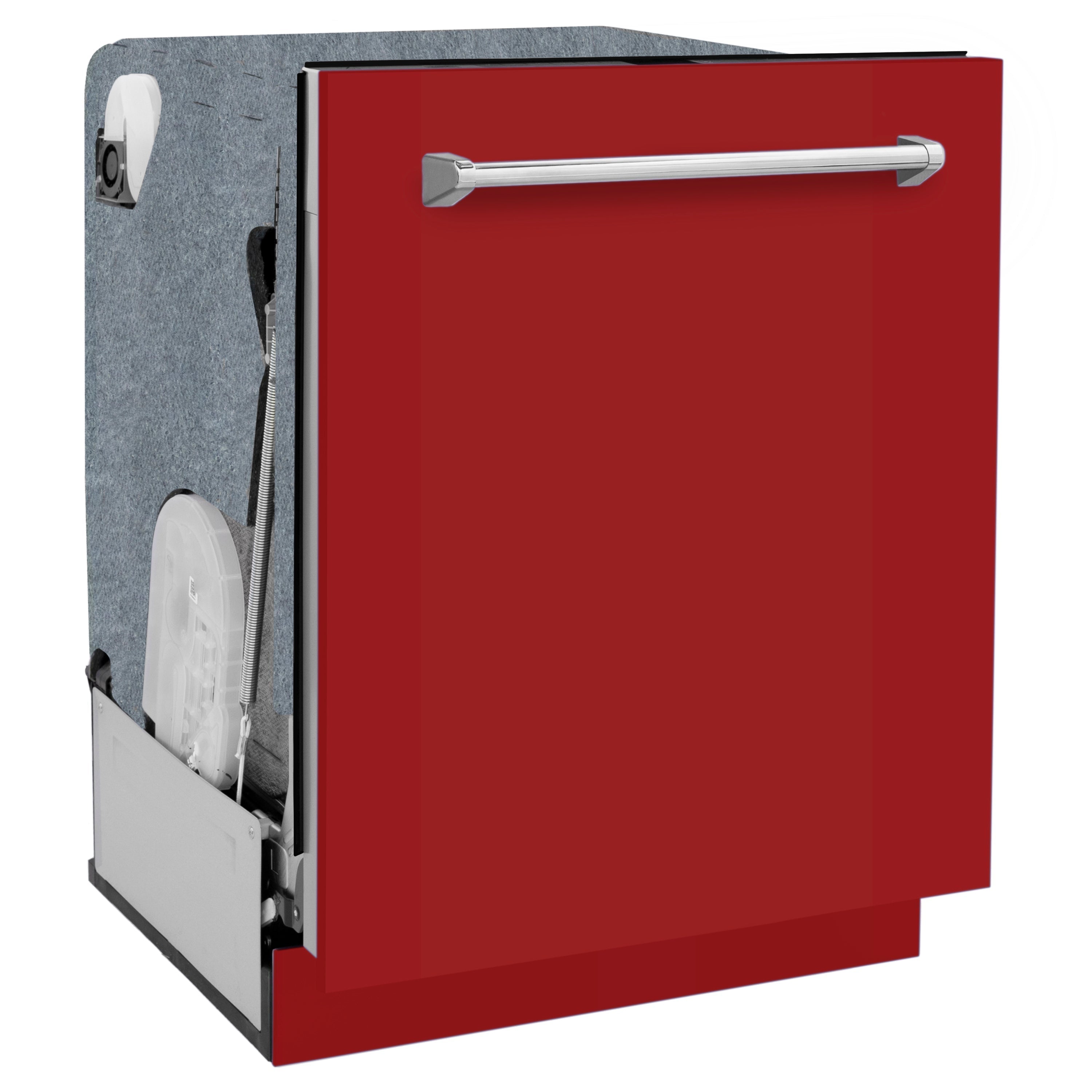 ZLINE Monument Series 24-Inch Top Control Dishwasher with 3rd Rack, Red Gloss, 45 dBA, DWMT-RG-24