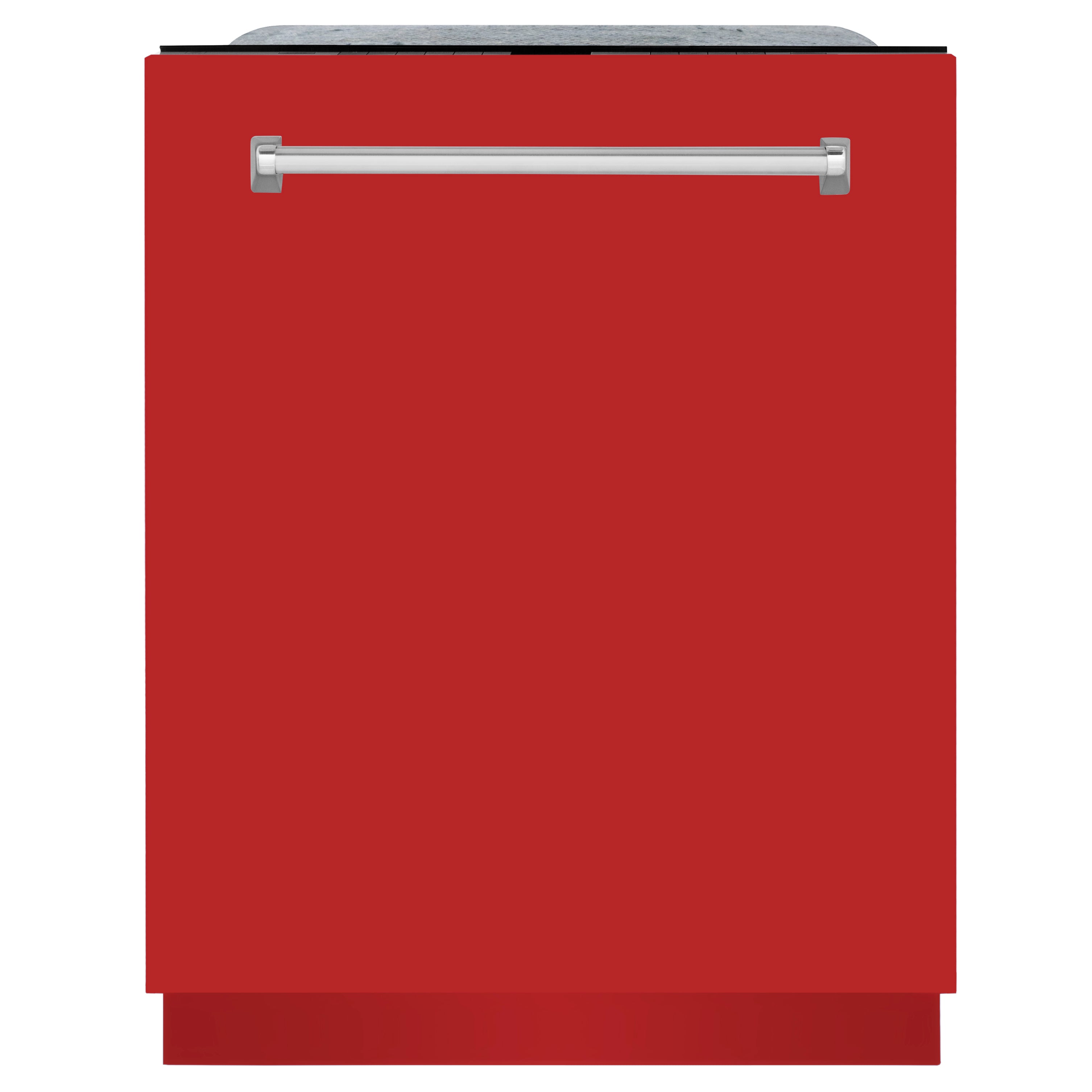 ZLINE Monument Series 24-Inch Top Control Dishwasher with 3rd Rack, Red Matte Finish, 45 dBA, DWMT-RM-24