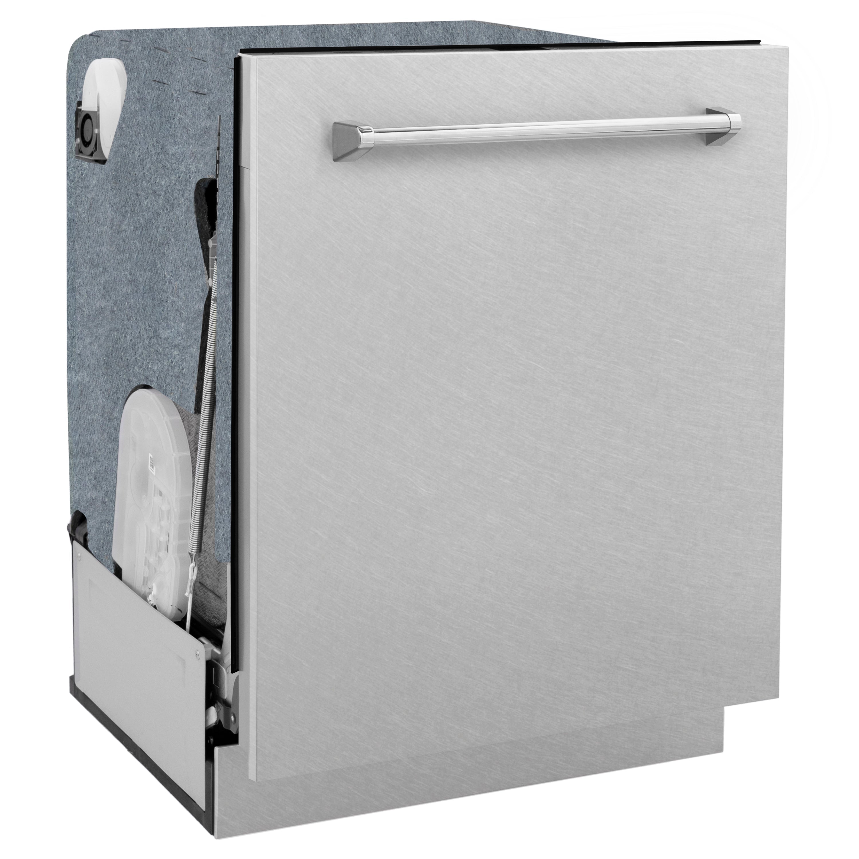 ZLINE 24-Inch Monument Series Dishwasher, Top Touch Controls, 3rd Rack, Satin Stainless Steel Panel, Stainless Steel Tub, 45 dBA, DWMT-SN-24