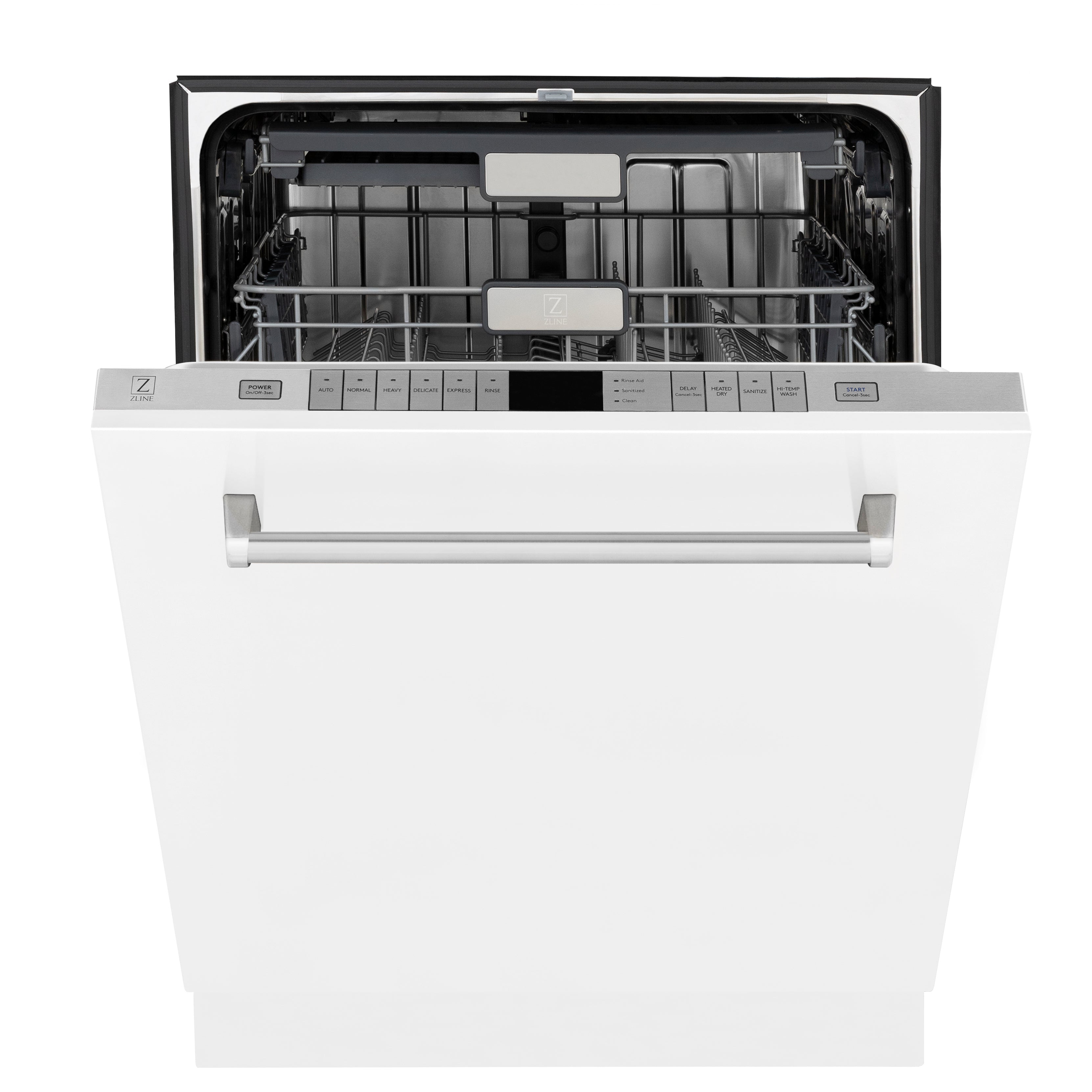 ZLINE 24-Inch Top Control Dishwasher with 3rd Rack, White Matte, 45 dBA, DWMT-WM-24