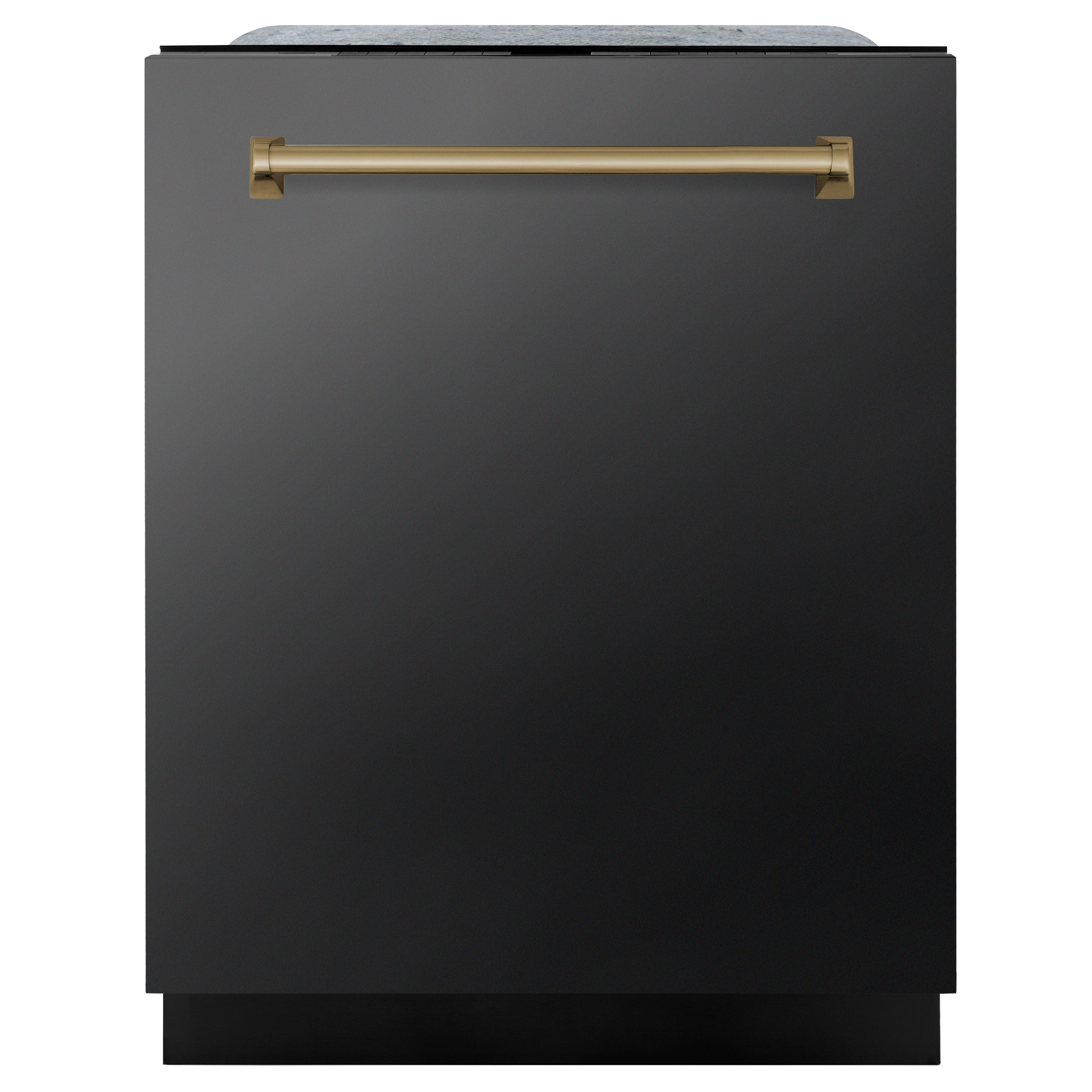 ZLINE Autograph Edition 24-Inch Tall Tub Dishwasher with 3rd Rack, Top Touch Controls, Black Stainless Steel, Champagne Bronze Handle, DWMTZ-BS-24-CB
