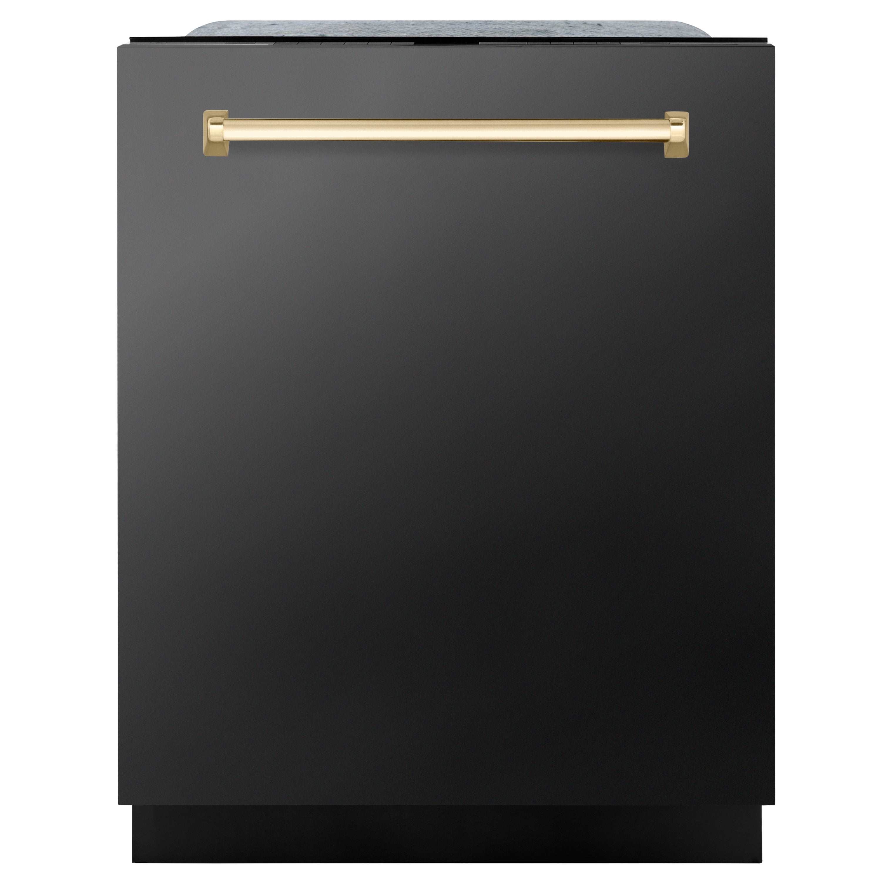 ZLINE Autograph Edition 24-Inch Tall Tub Dishwasher with 3rd Rack, Top Touch Controls, Black Stainless Steel, Gold Handle, DWMTZ-BS-24-G