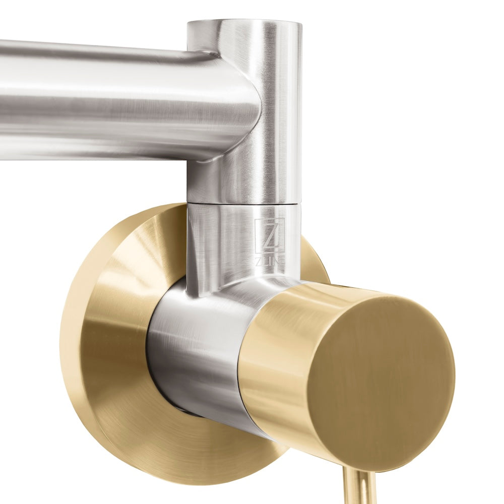 ZLINE Autograph Gemini Pot Filler in Brushed Nickel and Champagne Bronze, GEM-FPF-ZBNCB