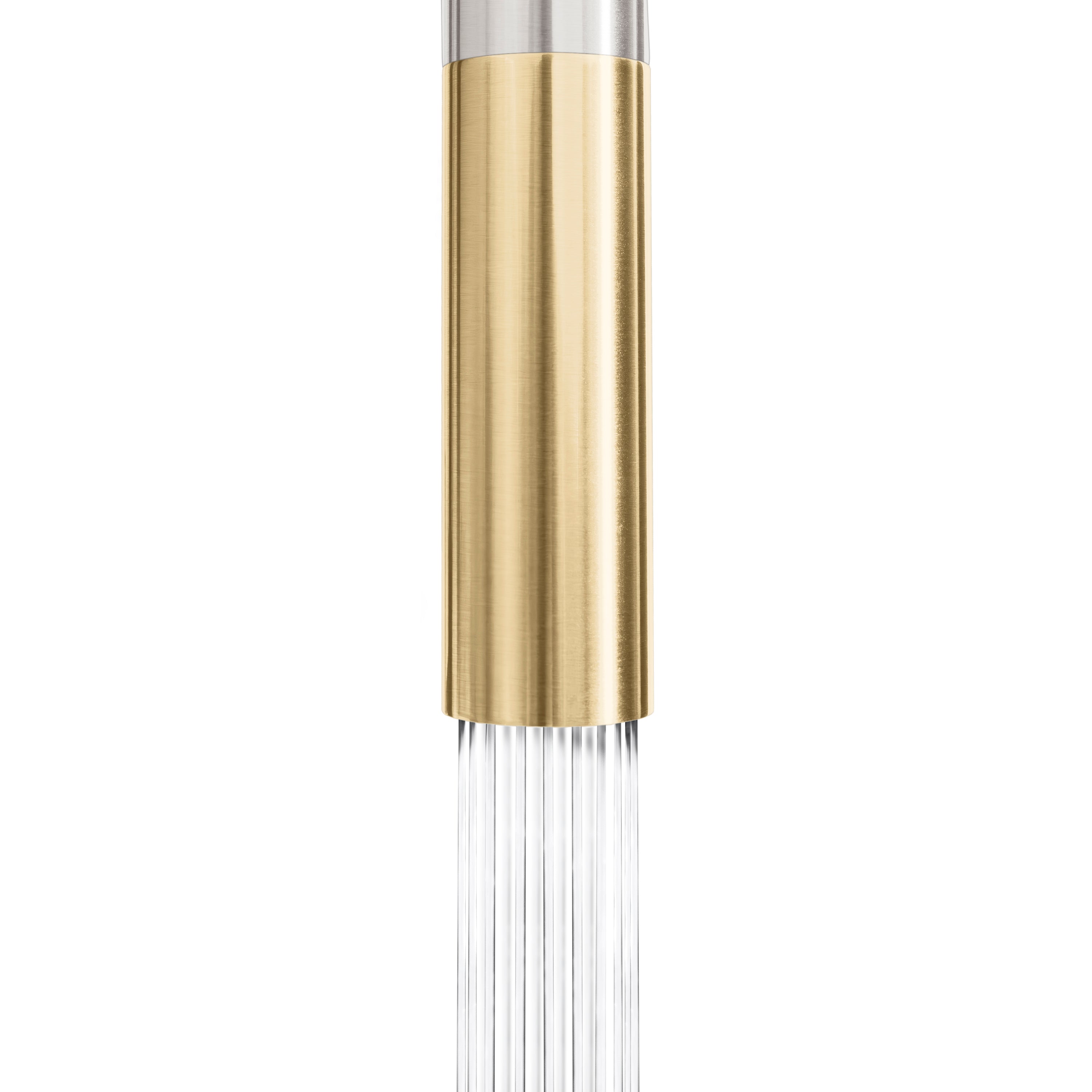 ZLINE Autograph Gemini Pull Down Single Handle Kitchen Faucet in Brushed Nickel and Champagne Bronze, GEM-KF-ZBNCB