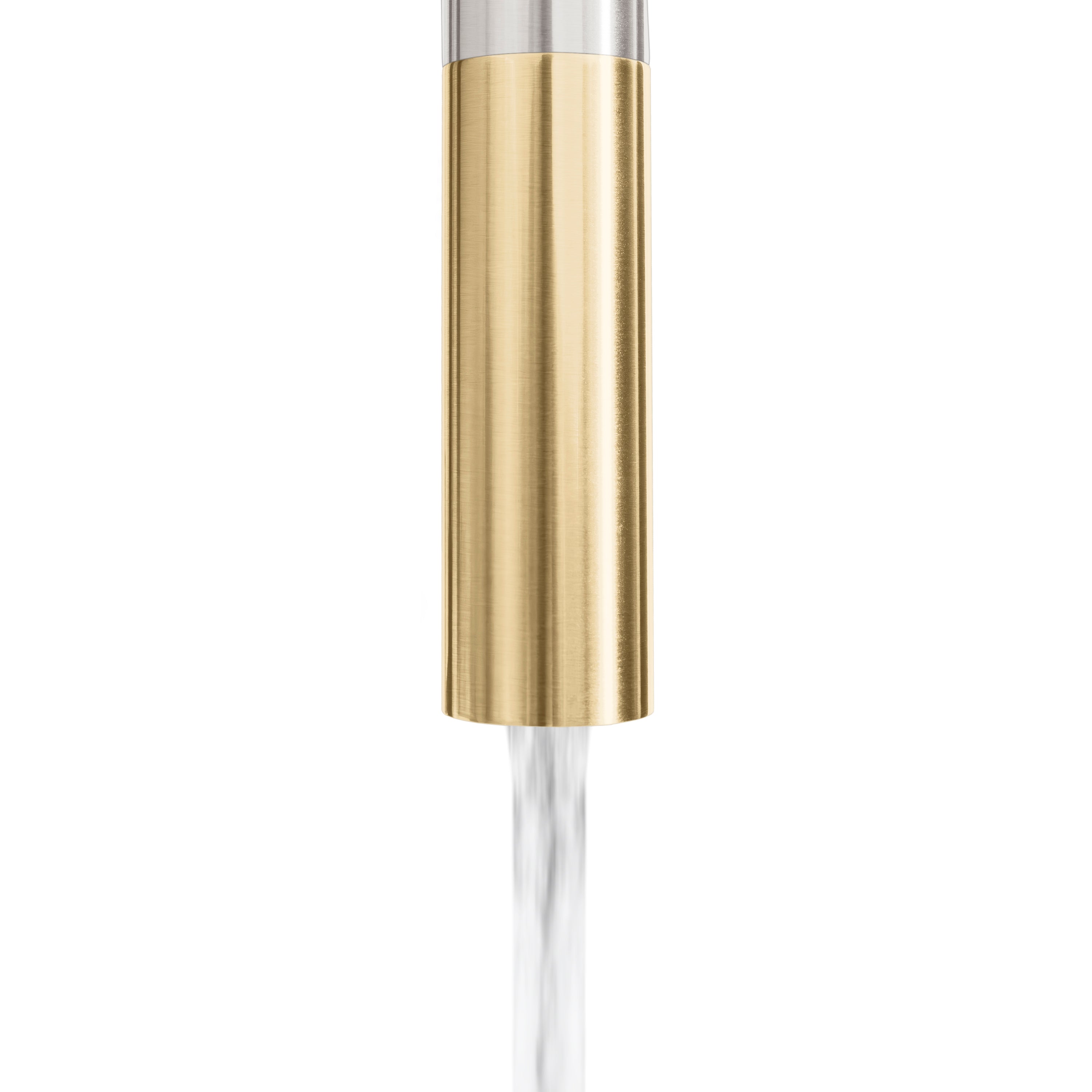 ZLINE Autograph Gemini Pull Down Single Handle Kitchen Faucet in Brushed Nickel and Champagne Bronze, GEM-KF-ZBNCB