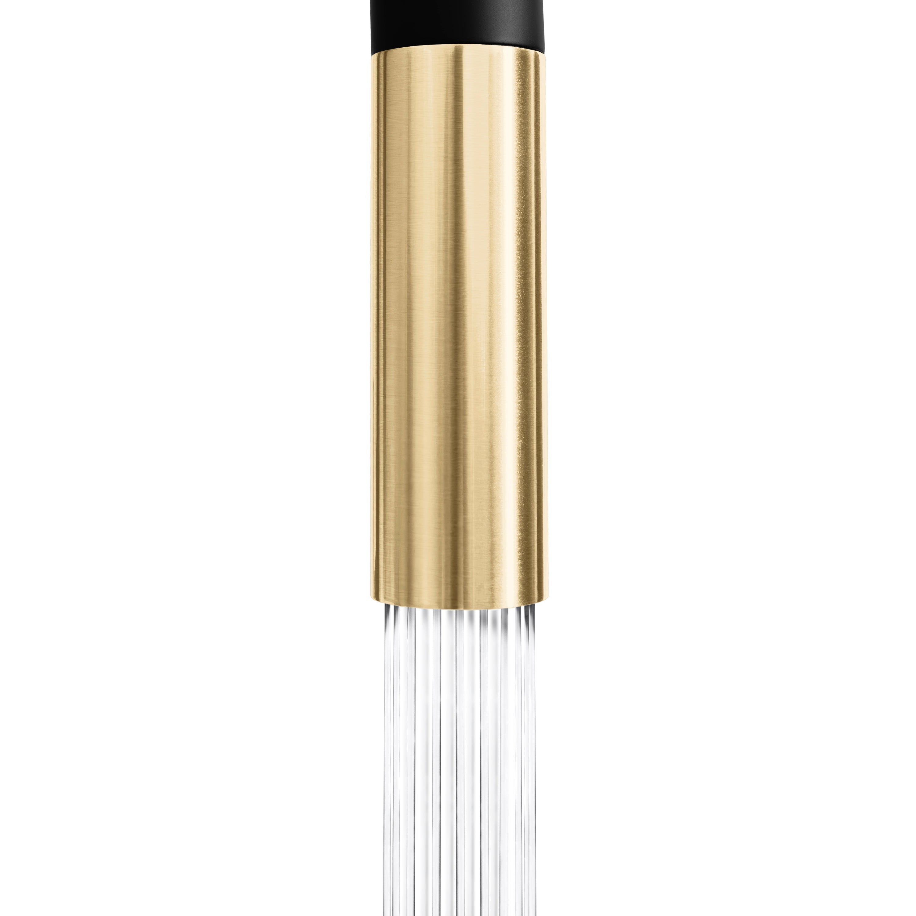 ZLINE Autograph Gemini Pull Down Single Handle Kitchen Faucet in Matte Black and Champagne Bronze, GEM-KF-ZMBCB