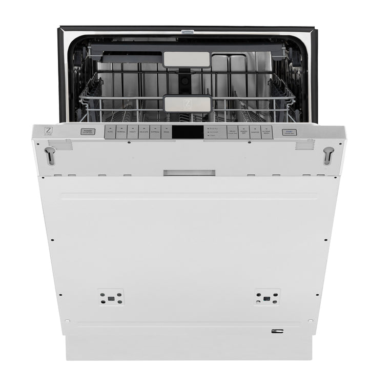ZLINE Autograph Edition 24-Inch Monument Series Tall Tub Dishwasher, Custom Panel Ready, 3rd Rack, Top Touch Controls, Champagne Bronze Handle, 45 dBA, DWMTZ-24-CB