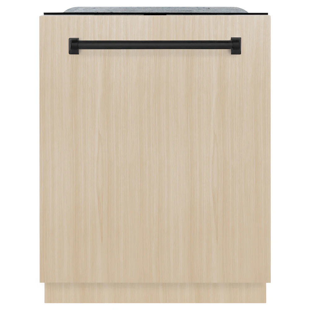 ZLINE Autograph Edition 24-Inch Panel Ready Dishwasher with Touch Controls, Matte Black Handle, DWMTZ-24-MB