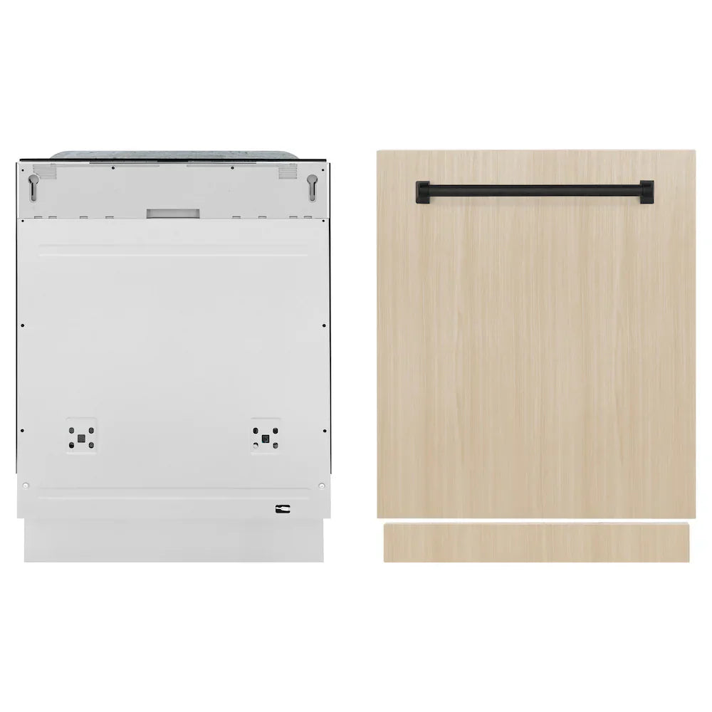 ZLINE Autograph Edition 24-Inch Panel Ready Dishwasher with Touch Controls, Matte Black Handle, DWMTZ-24-MB