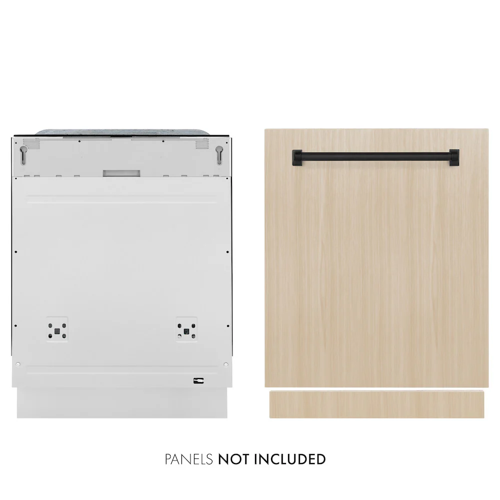 ZLINE Autograph Edition 24-Inch Panel Ready Dishwasher with Touch Controls, Matte Black Handle, DWMTZ-24-MB