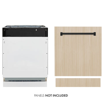 ZLINE 24-Inch Top Control Tall Tub Dishwasher, Custom Panel Ready, Matte Black Handle (DWVZ-24-MB)