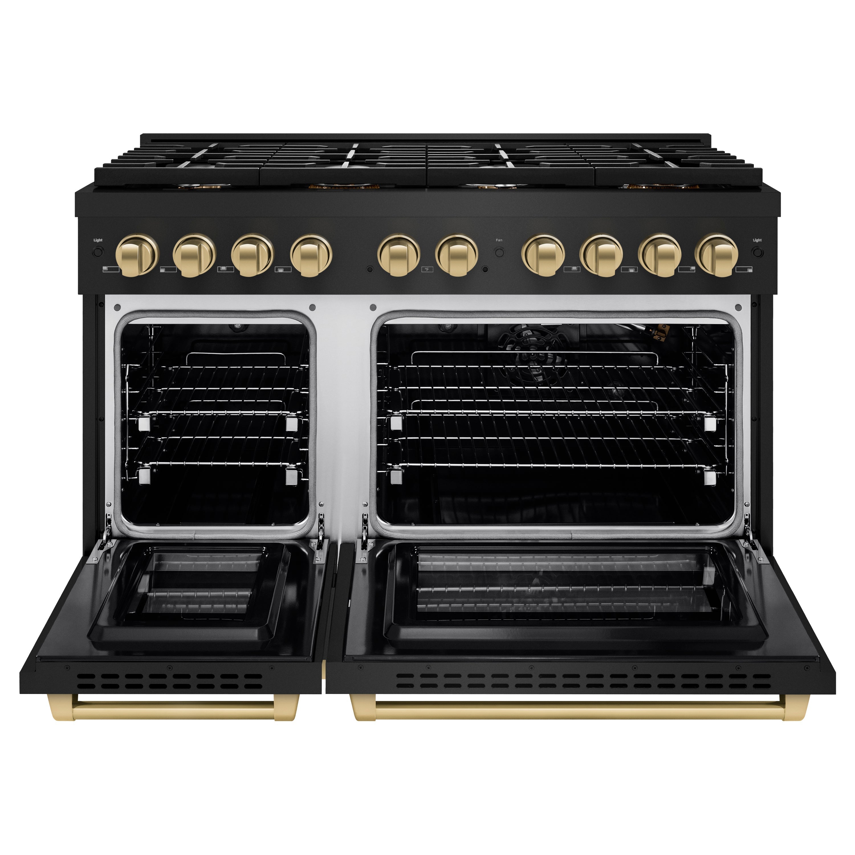 ZLINE Autograph Edition 48 in. Gas Range with Double Oven, 6.7 cu. ft., Black Stainless Steel with Bronze Accents (Model SGRBZ-48-CB)