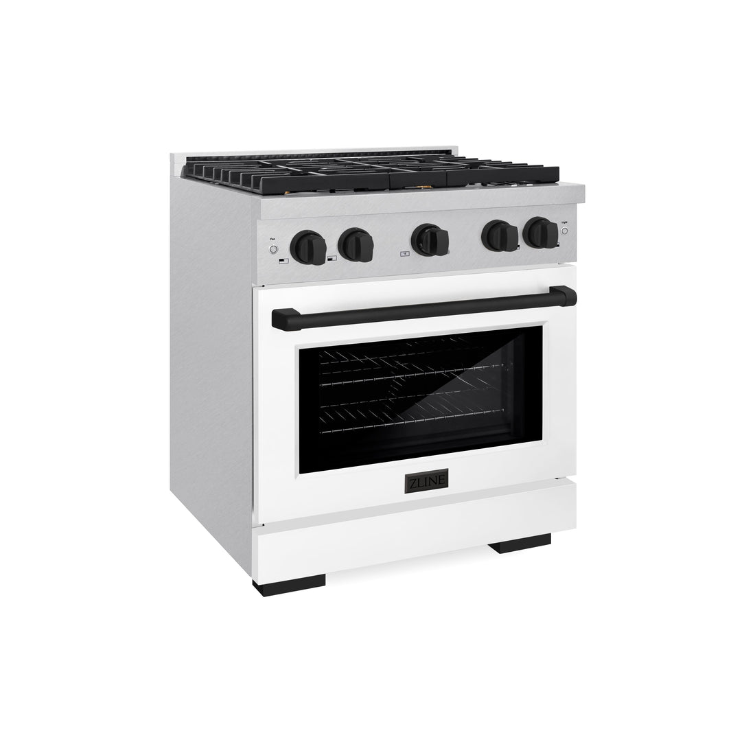 ZLINE Autograph Edition 36 in. 5.2 cu. ft. Paramount Dual Fuel Range with 6 Gas Burners and Electric Convection Oven, Satin Stainless Steel with White Matte Door and Champagne Bronze Accents (SDRSZ-WM-36-CB)