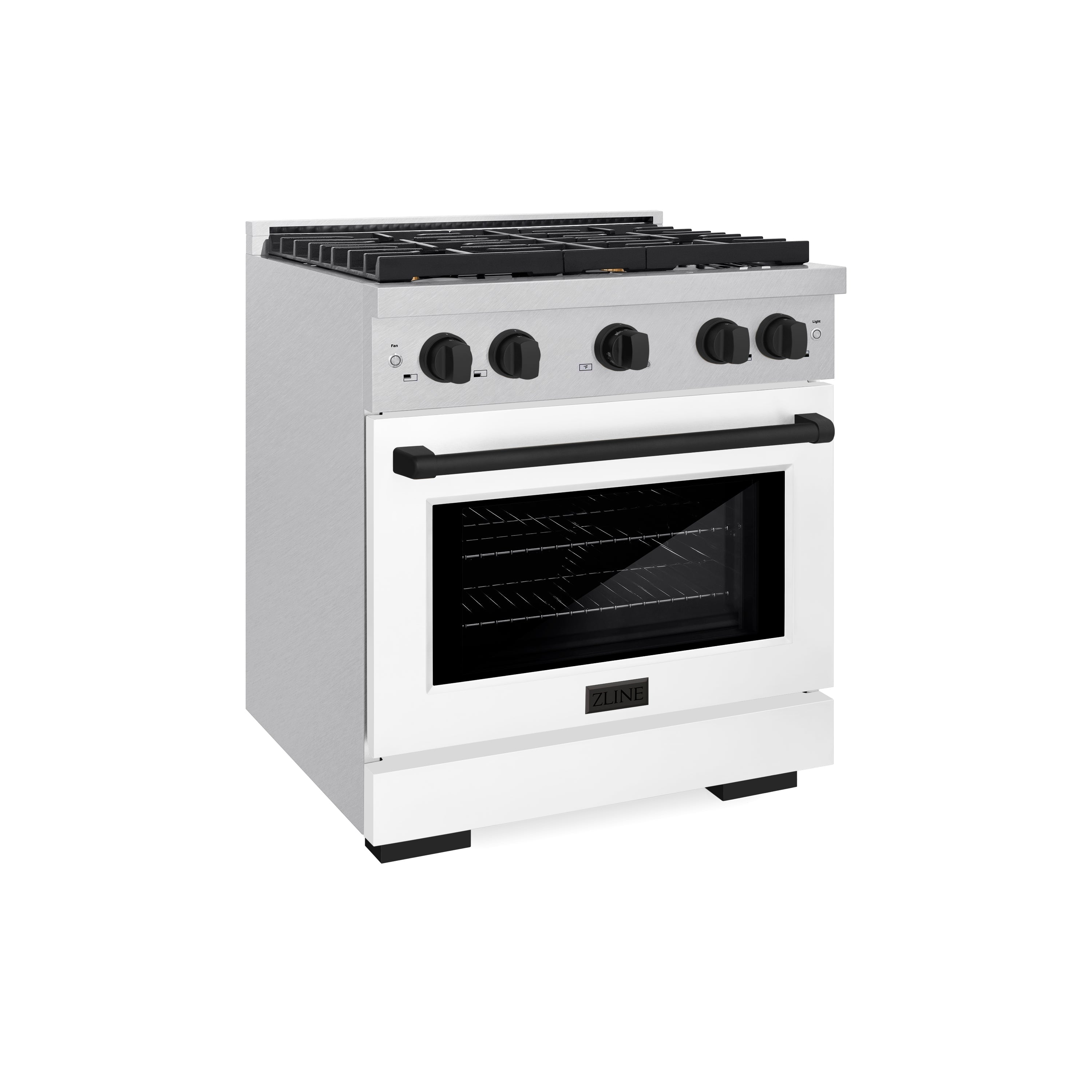 ZLINE Autograph Edition 36 in. 5.2 cu. ft. Paramount Dual Fuel Range with 6 Gas Burners and Electric Convection Oven, Satin Stainless Steel with White Matte Door and Champagne Bronze Accents (SDRSZ-WM-36-CB)