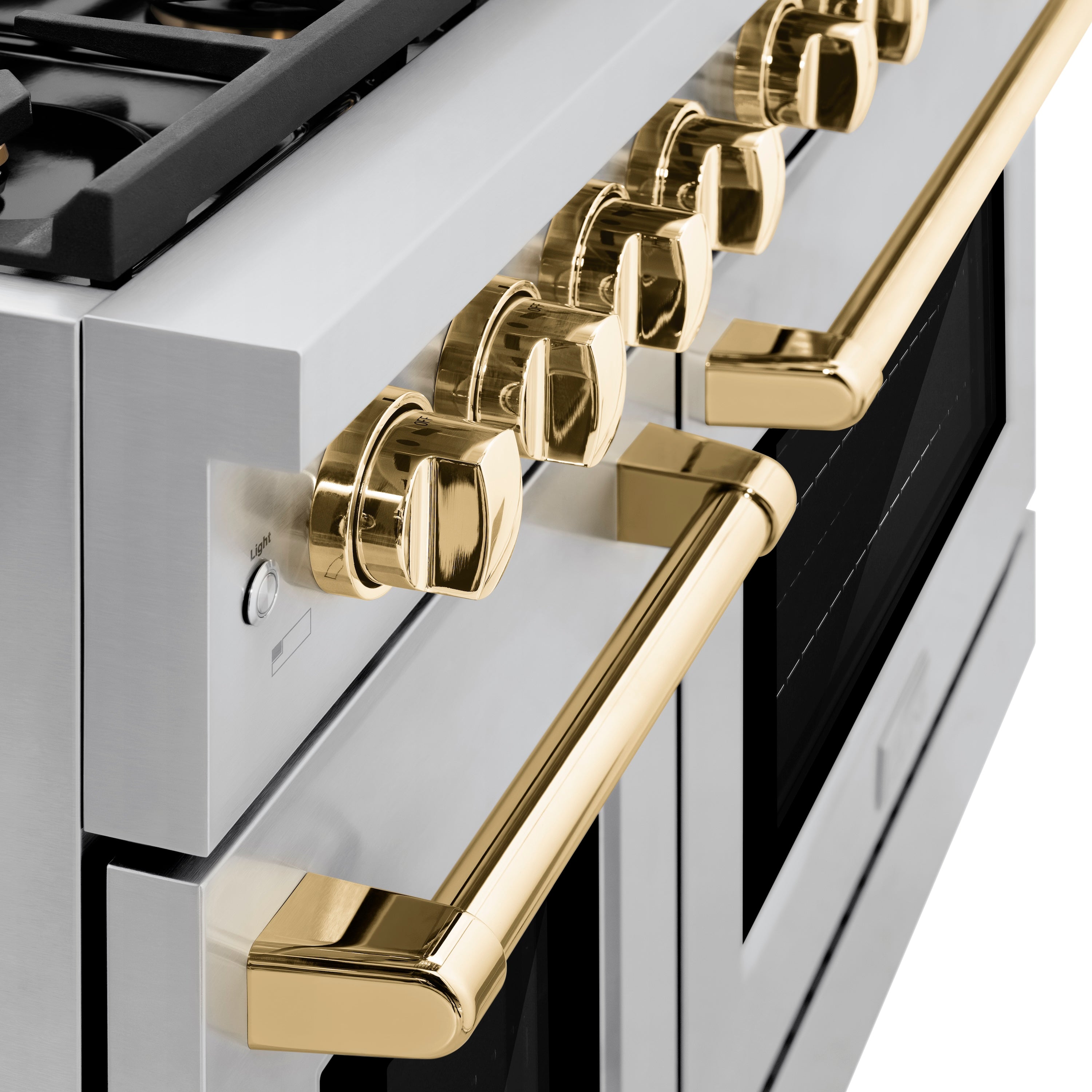 ZLINE Autograph Edition 48 in. 6.7 cu. ft. Paramount Double Oven Gas Range in Stainless Steel with Gold Accents (SGRZ-48-G)
