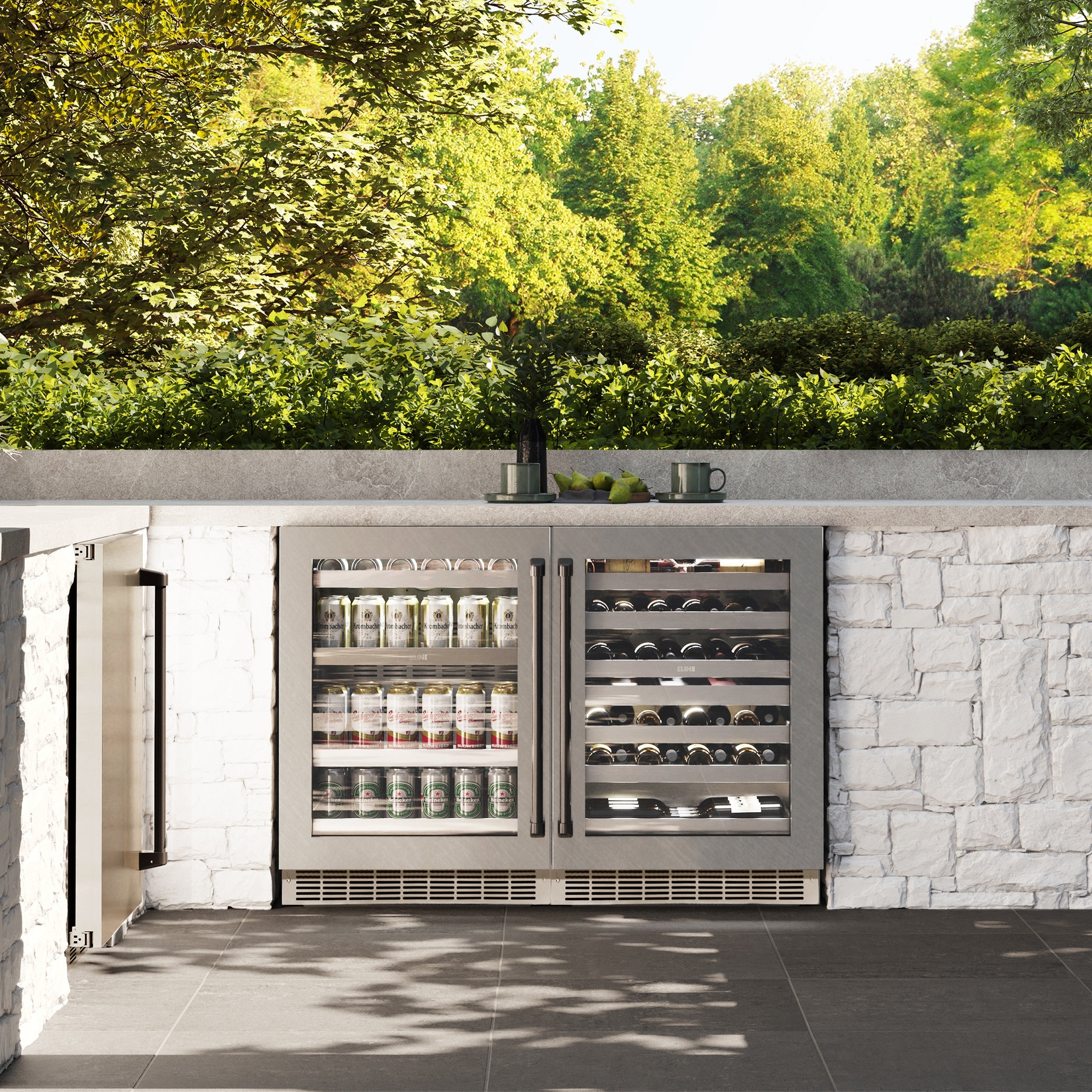 ZLINE Autograph 24" Touchstone Dual Zone 44 Bottle Wine Cooler with Satin Stainless Steel Glass Door and Matte Black Handle, RWDOZ-SN-24-MB