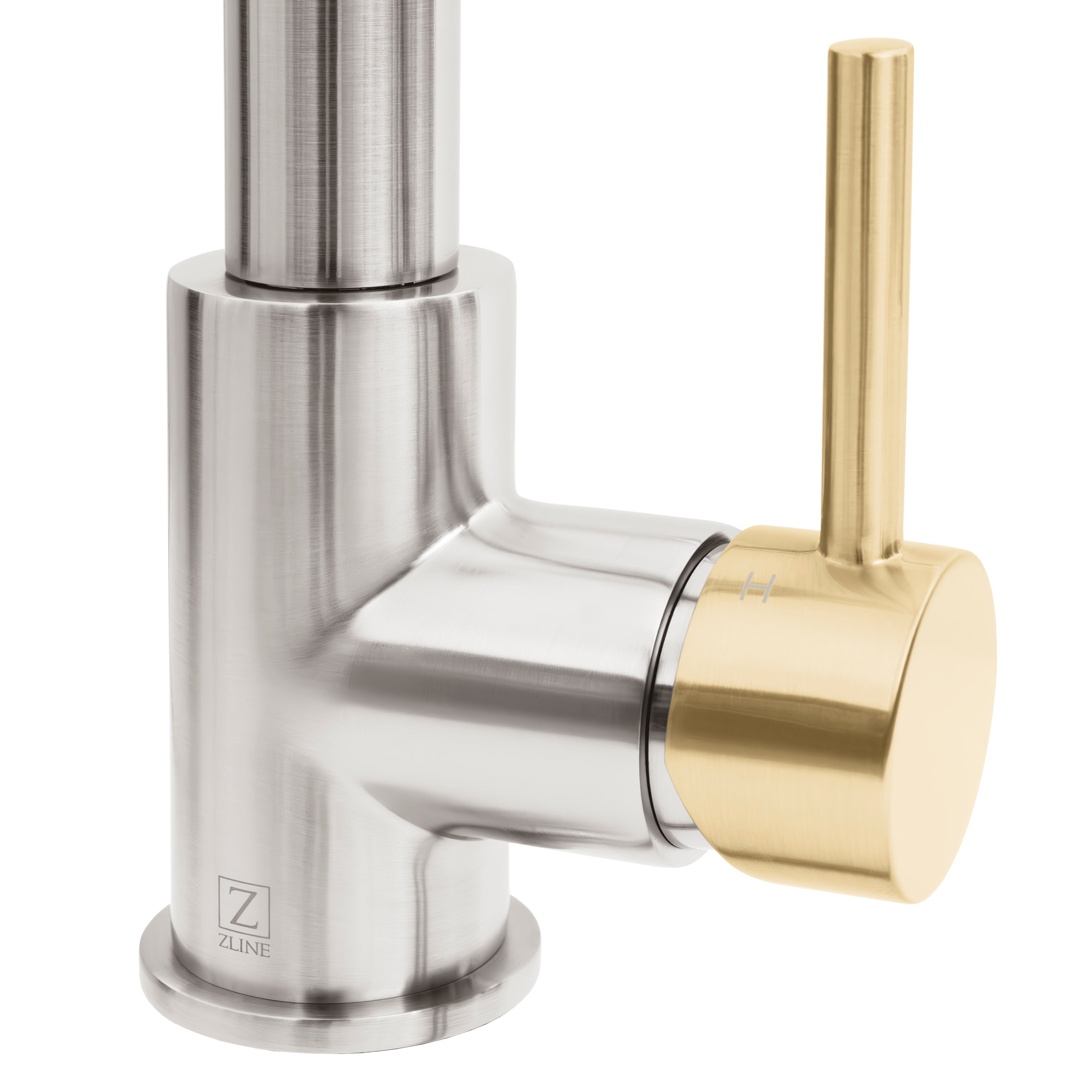 ZLINE Autograph Sierra Pull Down Spring Single Handle Kitchen Faucet in Brushed Nickel and Champagne Bronze, SRA-KF-ZBNCB