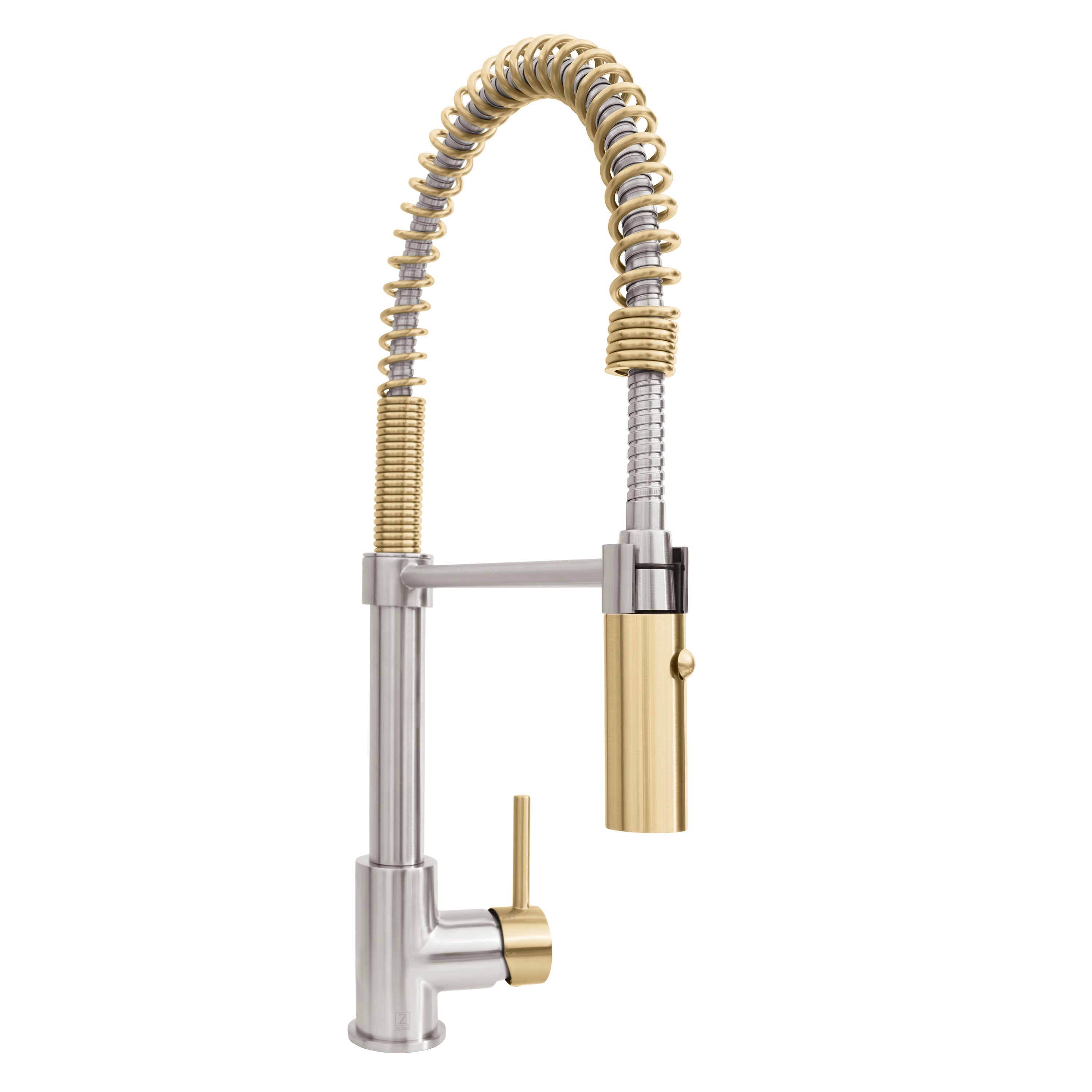 ZLINE Autograph Sierra Pull Down Spring Single Handle Kitchen Faucet in Brushed Nickel and Champagne Bronze, SRA-KF-ZBNCB