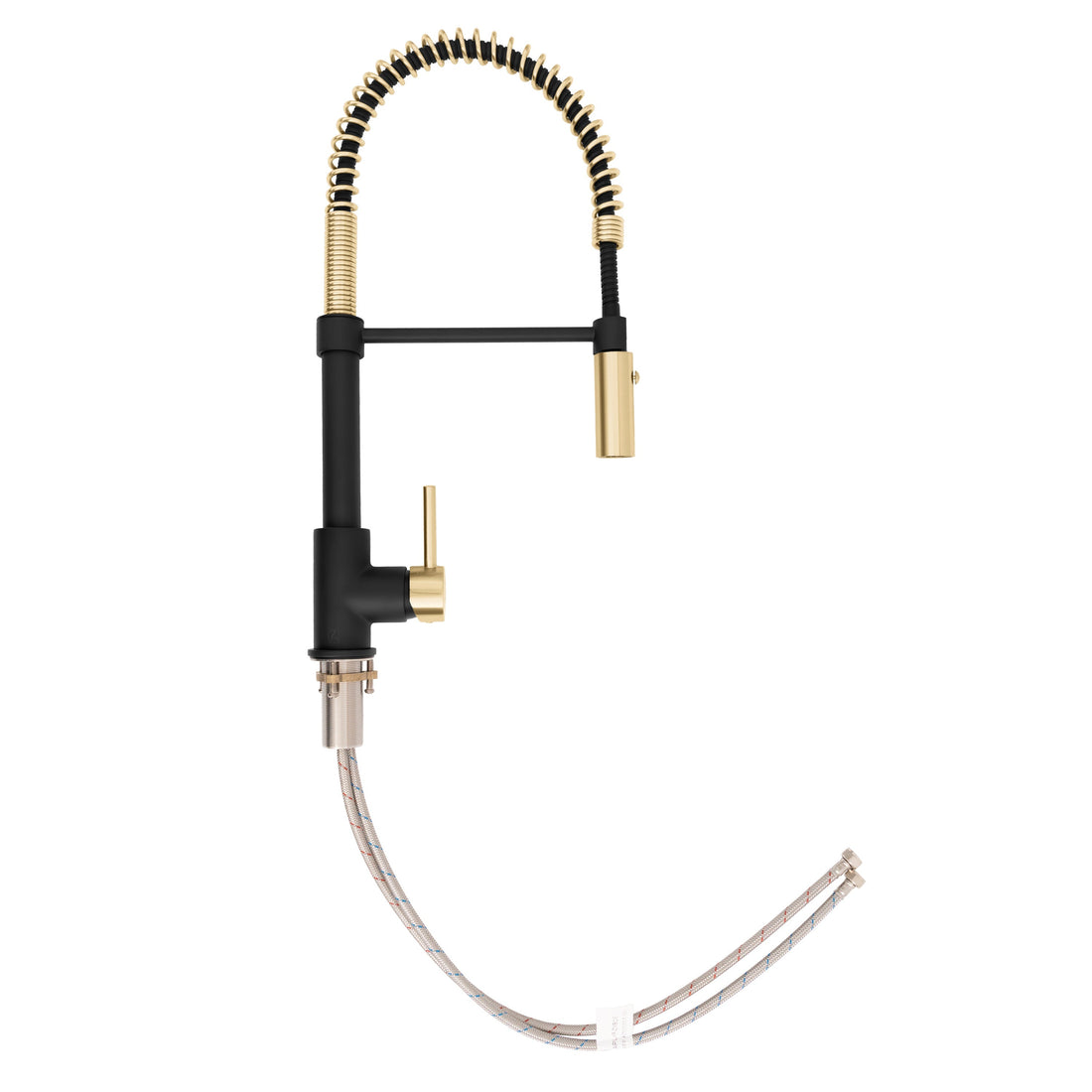 ZLINE Autograph Sierra Pull Down Spring Single Handle Kitchen Faucet in Matte Black and Champagne Bronze, SRA-KF-ZMBCB