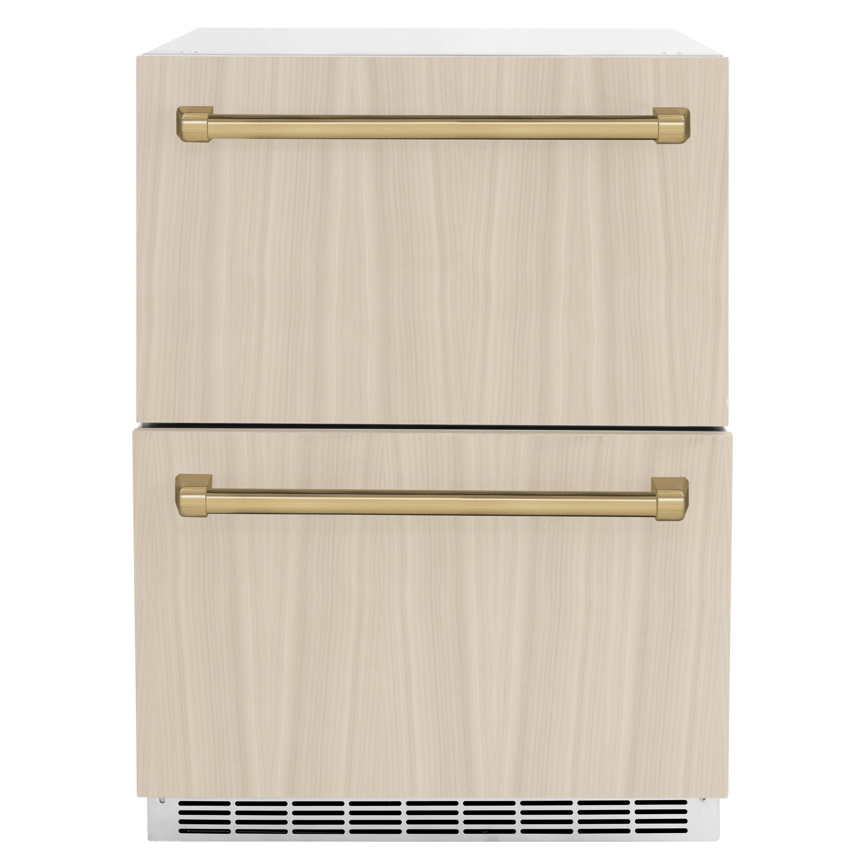 ZLINE 24 in. Refrigerator Drawer Outdoor-Rated Panel Ready 168 Can Capacity Champagne Bronze Handles (RDSPOZ-24-CB)