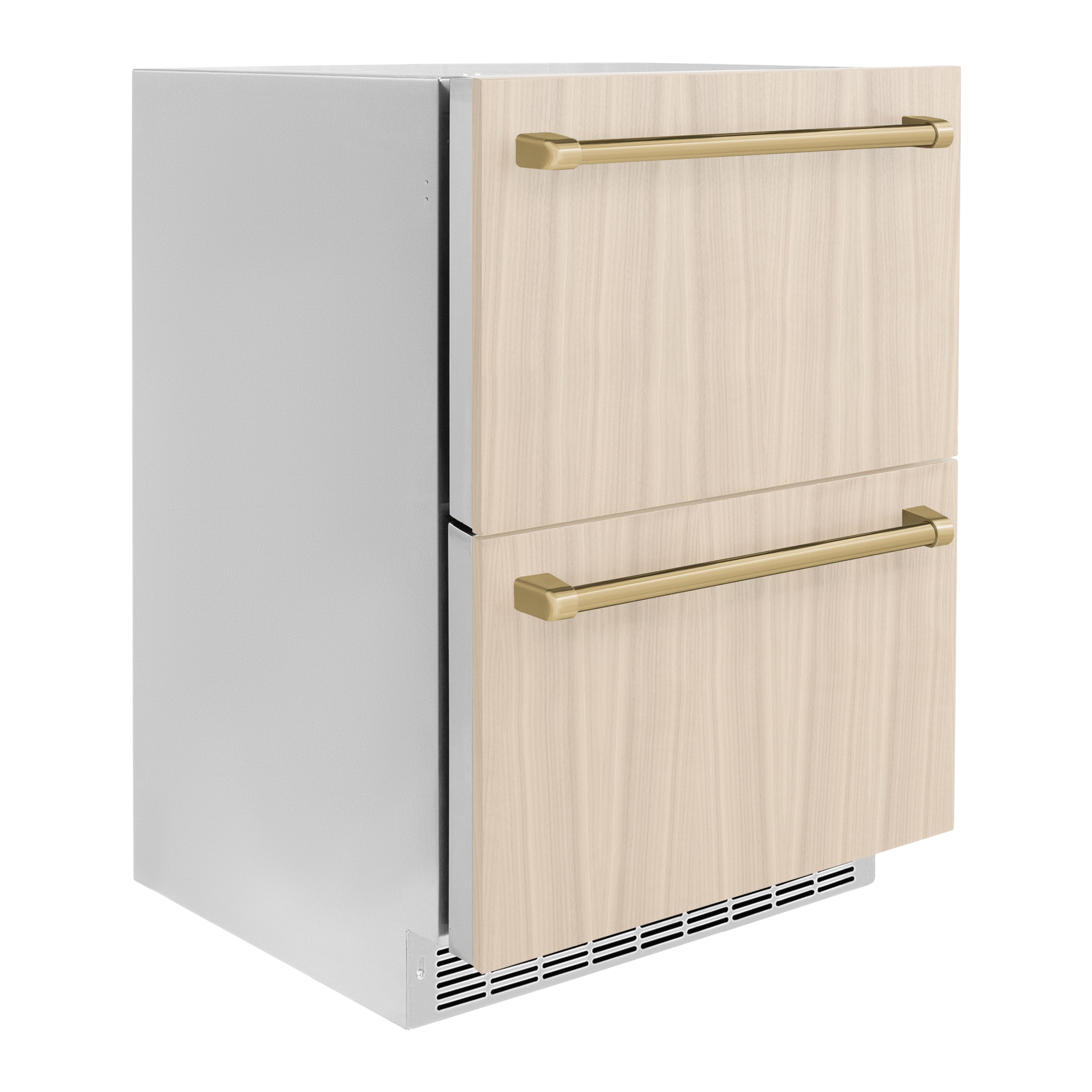 ZLINE 24 in. Refrigerator Drawer Outdoor-Rated Panel Ready 168 Can Capacity Champagne Bronze Handles (RDSPOZ-24-CB)