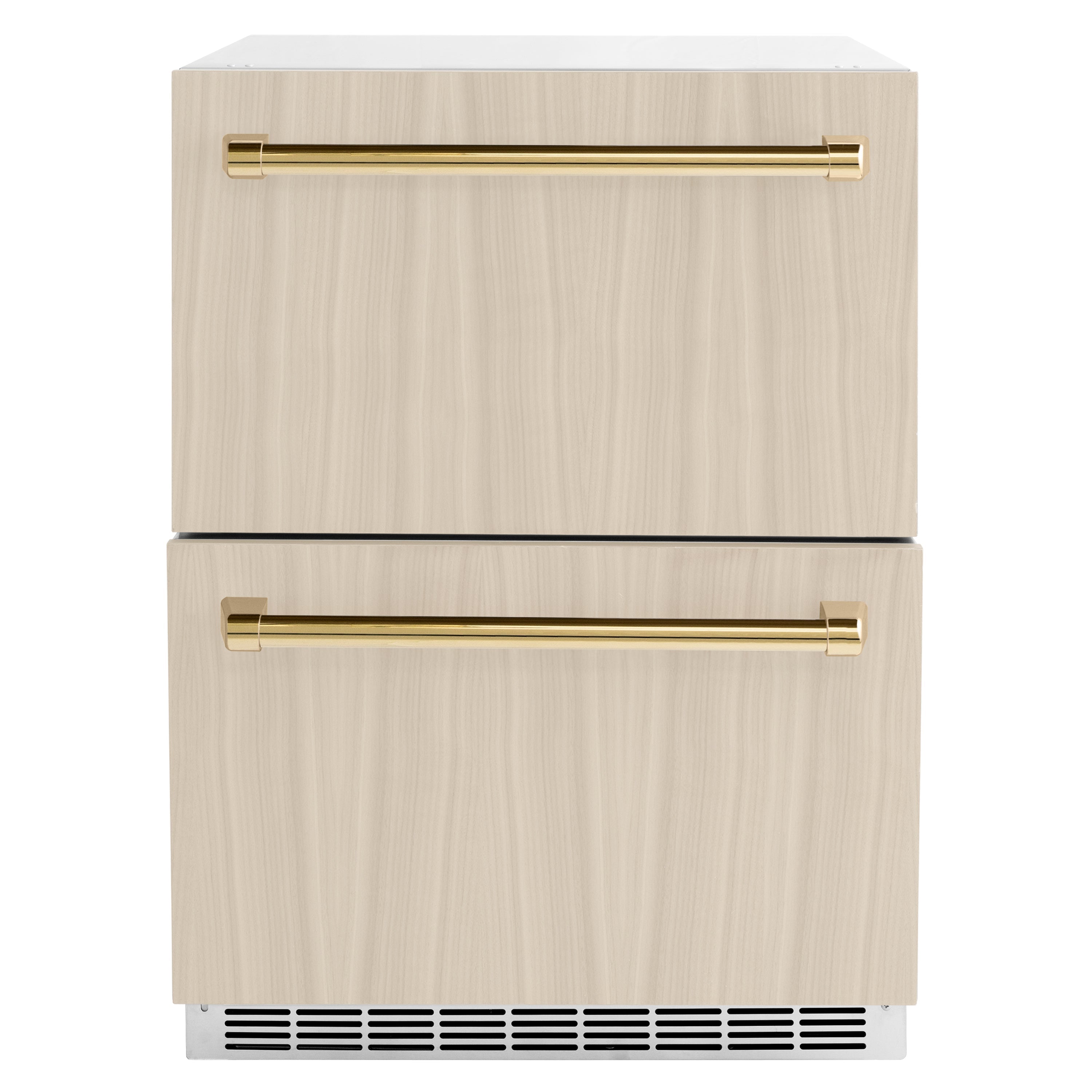 ZLINE 24-Inch Refrigerator Drawer 4.6 cu. ft. 168-Can Capacity Outdoor-Rated Panel-Ready Polished Gold Handles (RDSPOZ-24-G)