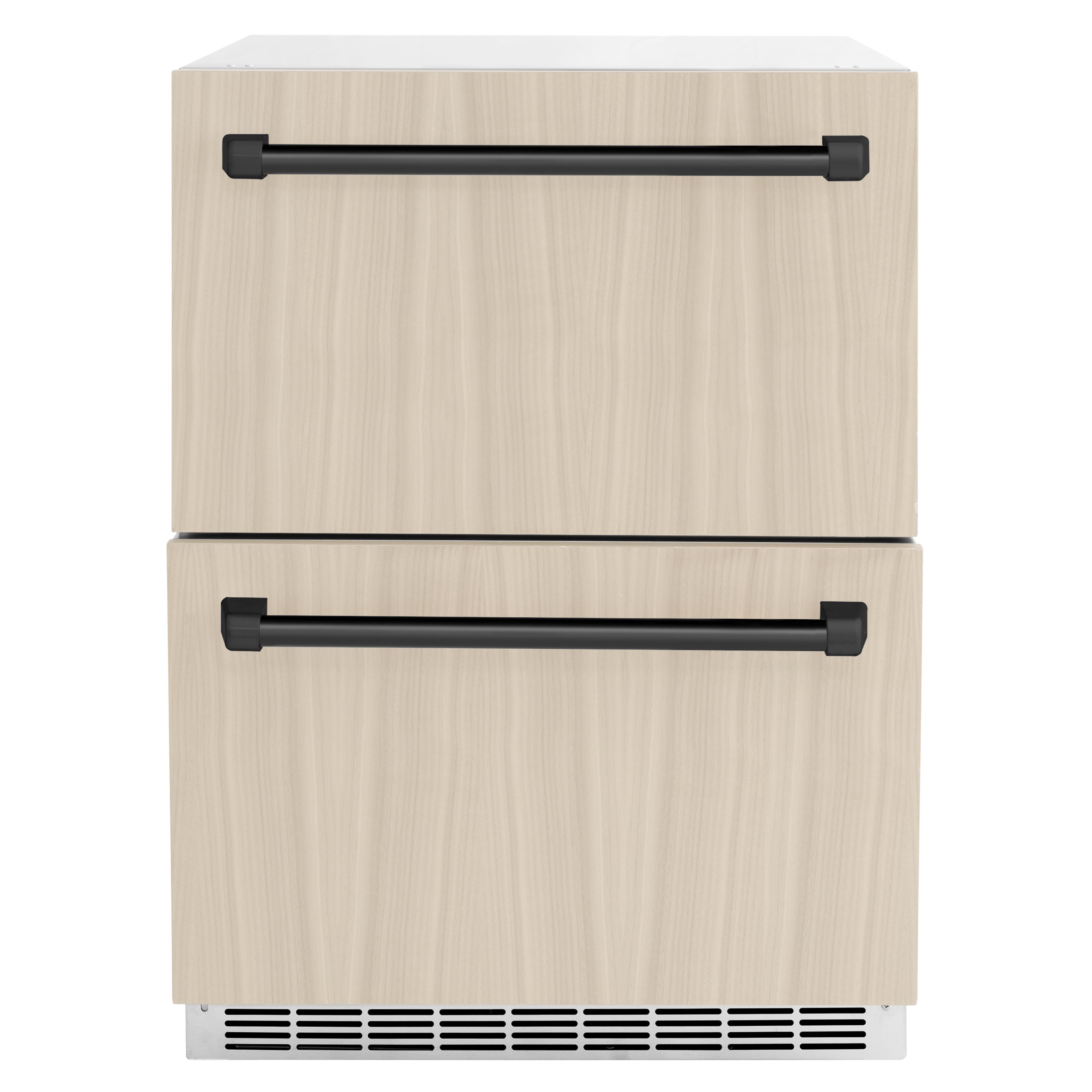 ZLINE 24 in. Refrigerator Drawer 4.6 cu. ft. Outdoor Rated Panel Ready Matte Black Handles (RDSPOZ-24-MB)