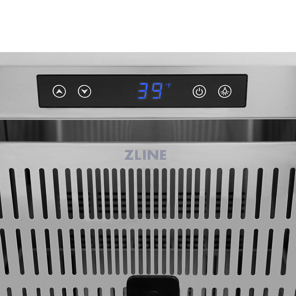 ZLINE 24 in. Outdoor Dual Refrigerator Drawer 168 Can Capacity Stainless Steel Doors Polished Nickel Helix Handles (RDSOZ-ST-24-KPN)