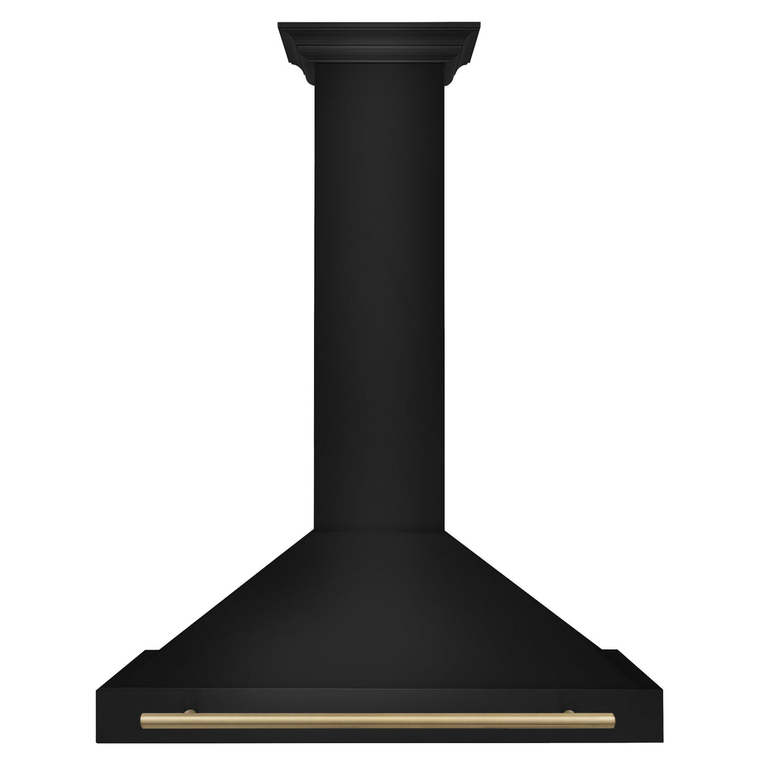 ZLINE 36 in. Wall Mount Range Hood 400 CFM Convertible Black Stainless Steel with Champagne Bronze Handle (BSKB4Z-36-CB)