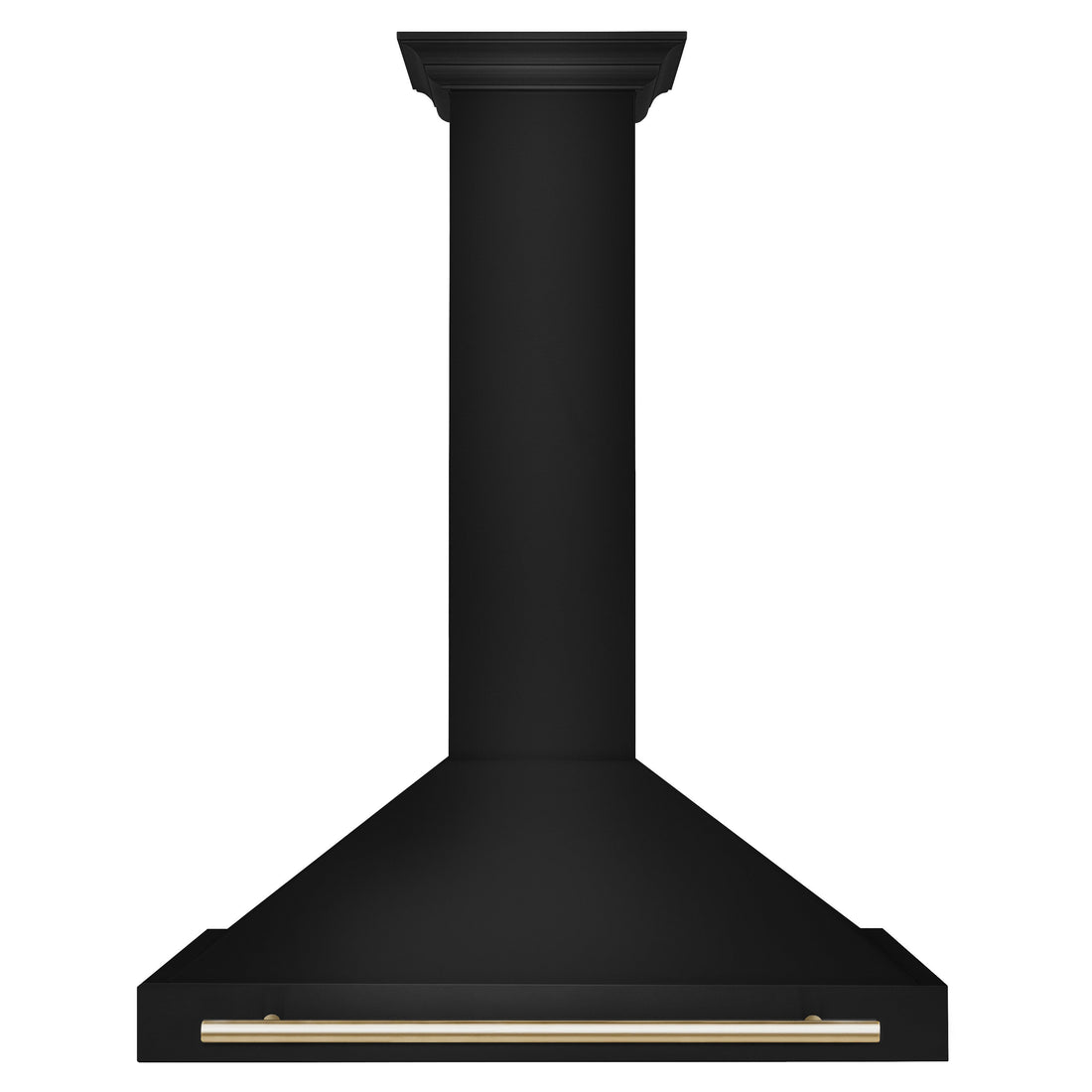 ZLINE 36 in. Wall Mount Range Hood 400 CFM Convertible Black Stainless Steel Gold Handle (BSKB4Z-36-G)