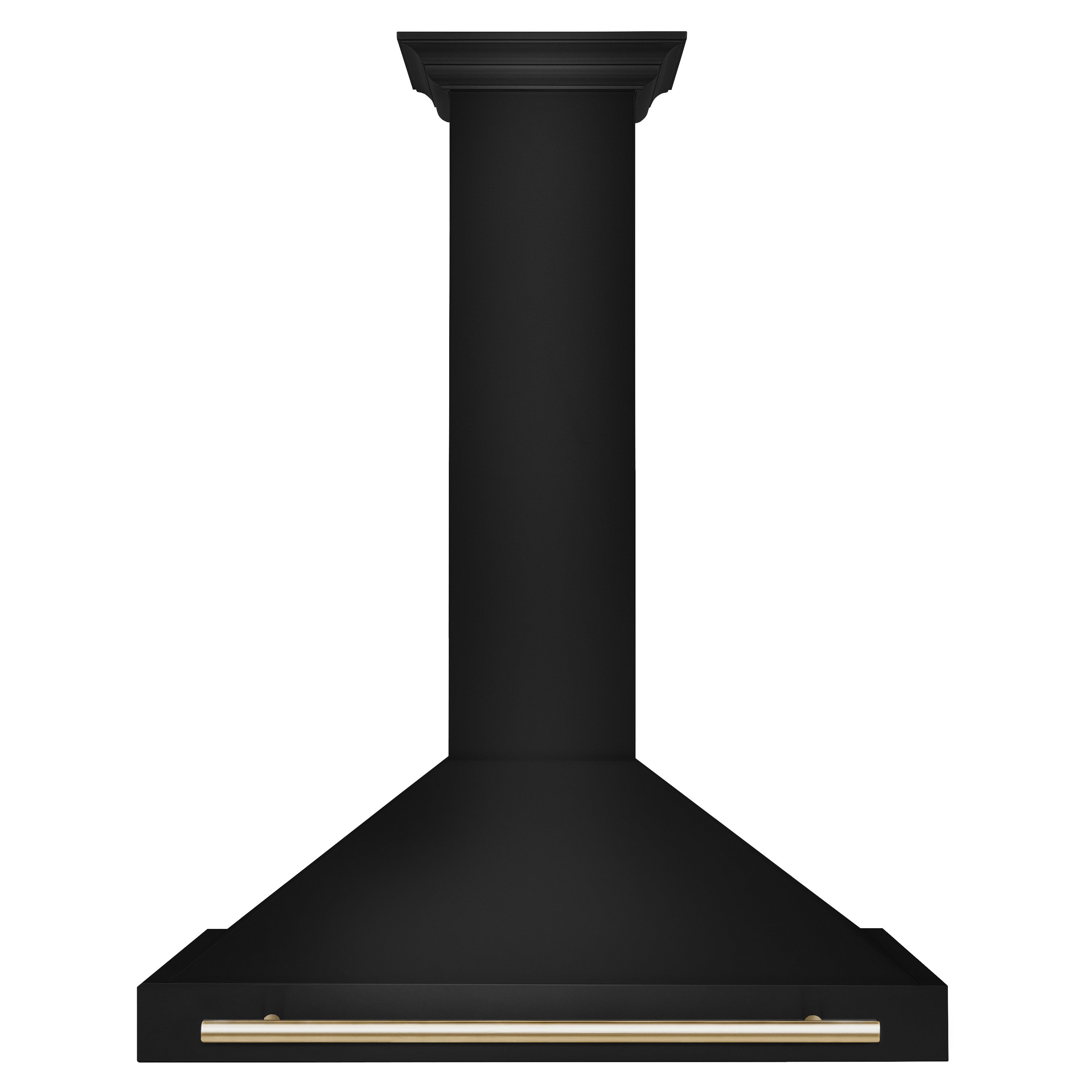 ZLINE 36 in. Wall Mount Range Hood 400 CFM Convertible Black Stainless Steel Gold Handle (BSKB4Z-36-G)