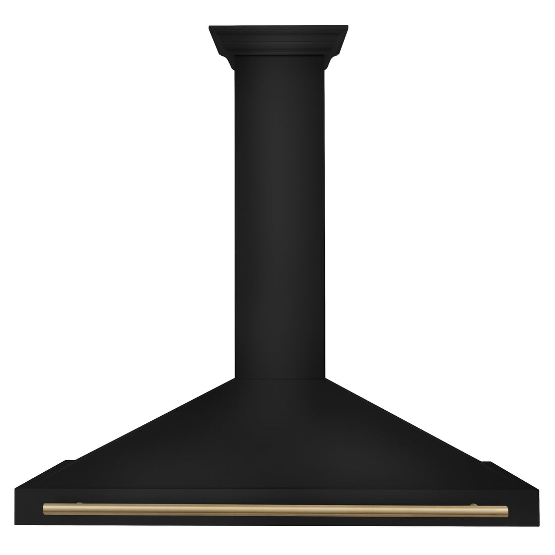 ZLINE 48 in. Wall Mount Range Hood 400 CFM Convertible Black Stainless Steel with Champagne Bronze Handle (BSKB4Z-48-CB)