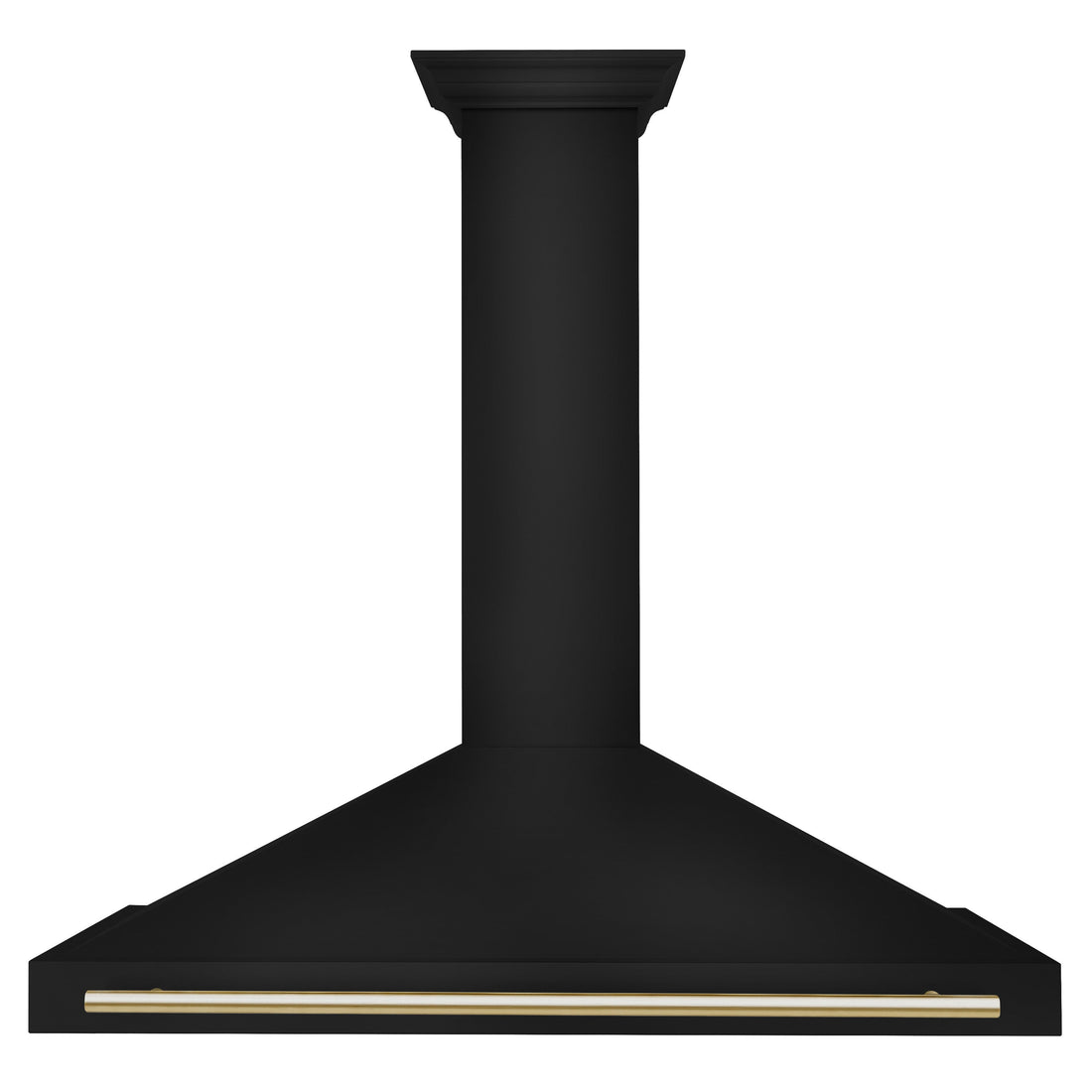 ZLINE 48 in. Wall Mount Range Hood 400 CFM Convertible Black Stainless Steel Gold Handle (BSKB4Z-48-G)