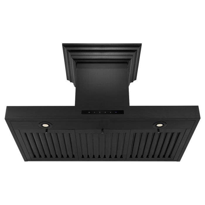 ZLINE 36 in Wall Mount Range Hood Convertible Vent Black Stainless Steel Crown Molding (BSKENCRN-36)