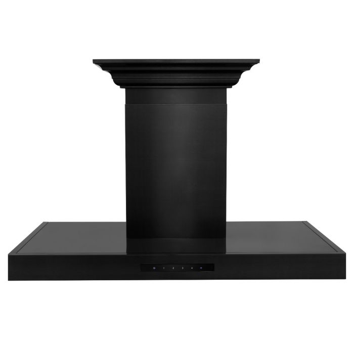 ZLINE 36 in Wall Mount Range Hood Convertible Vent Black Stainless Steel Crown Molding (BSKENCRN-36)