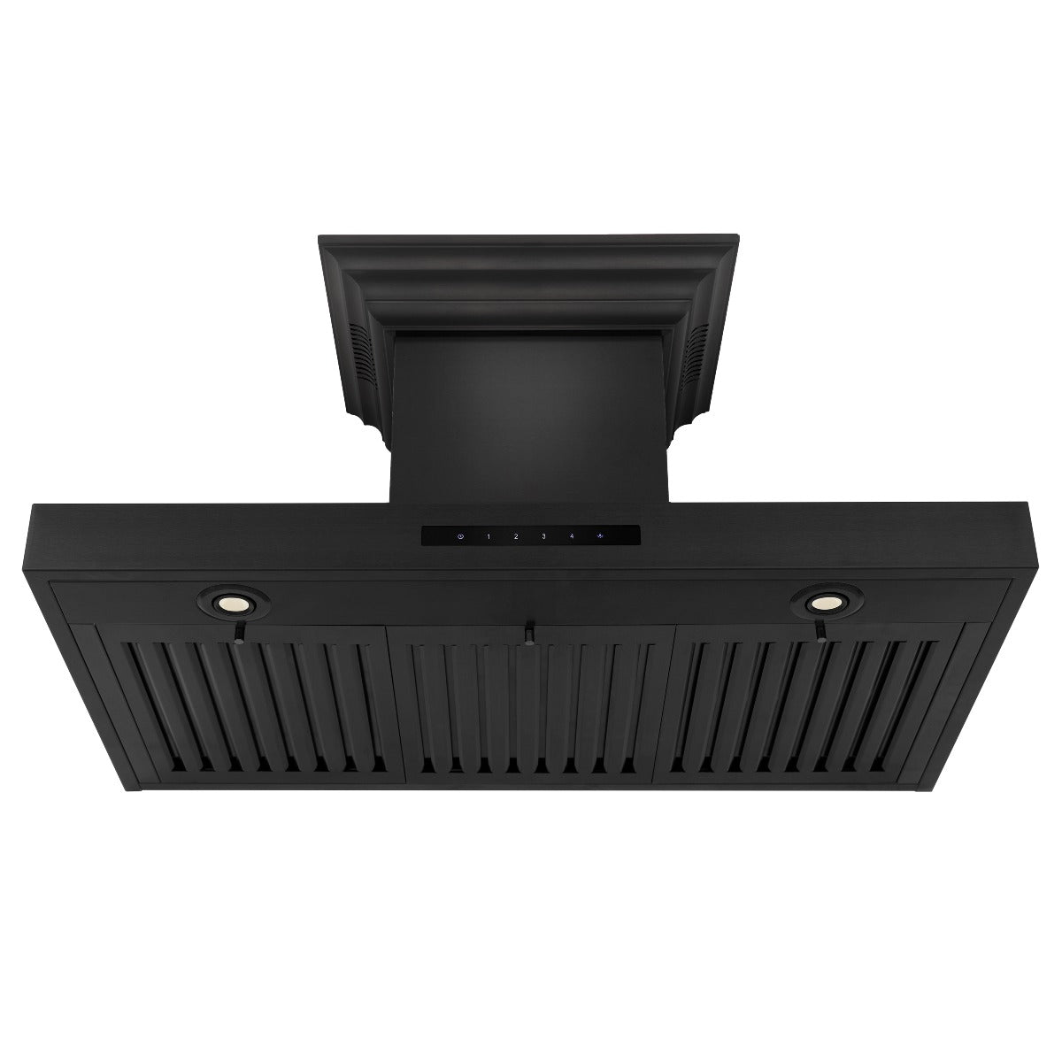 ZLINE 36 in. Wall Mount Range Hood 400 CFM Black Stainless Steel Bluetooth Crown Molding (BSKENCRN-BT-36)