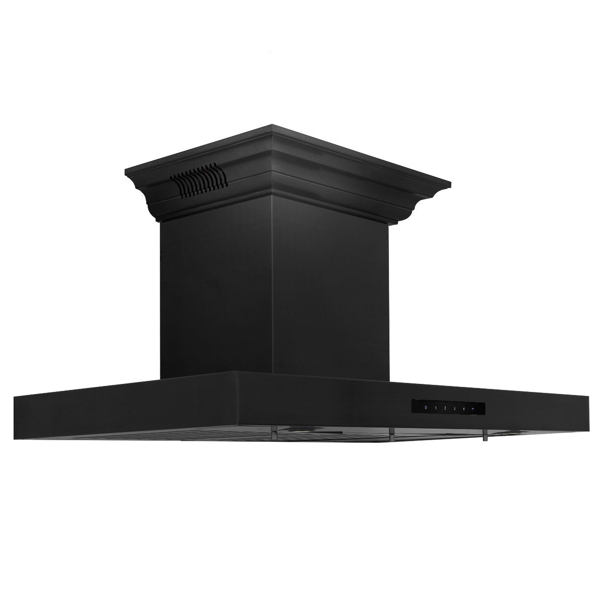 ZLINE 36 in. Wall Mount Range Hood 400 CFM Black Stainless Steel Bluetooth Crown Molding (BSKENCRN-BT-36)