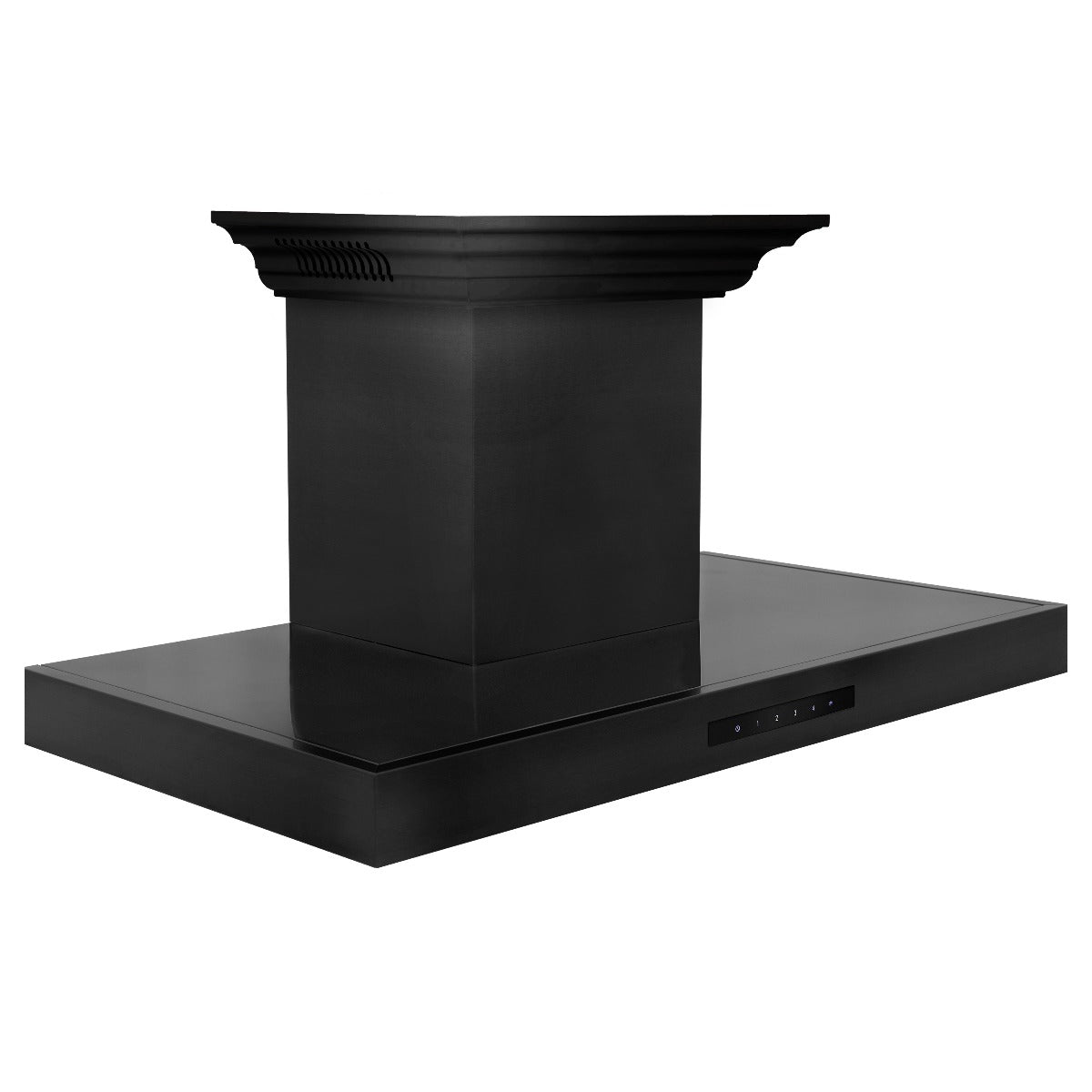 ZLINE 36 in. Wall Mount Range Hood 400 CFM Black Stainless Steel Bluetooth Crown Molding (BSKENCRN-BT-36)