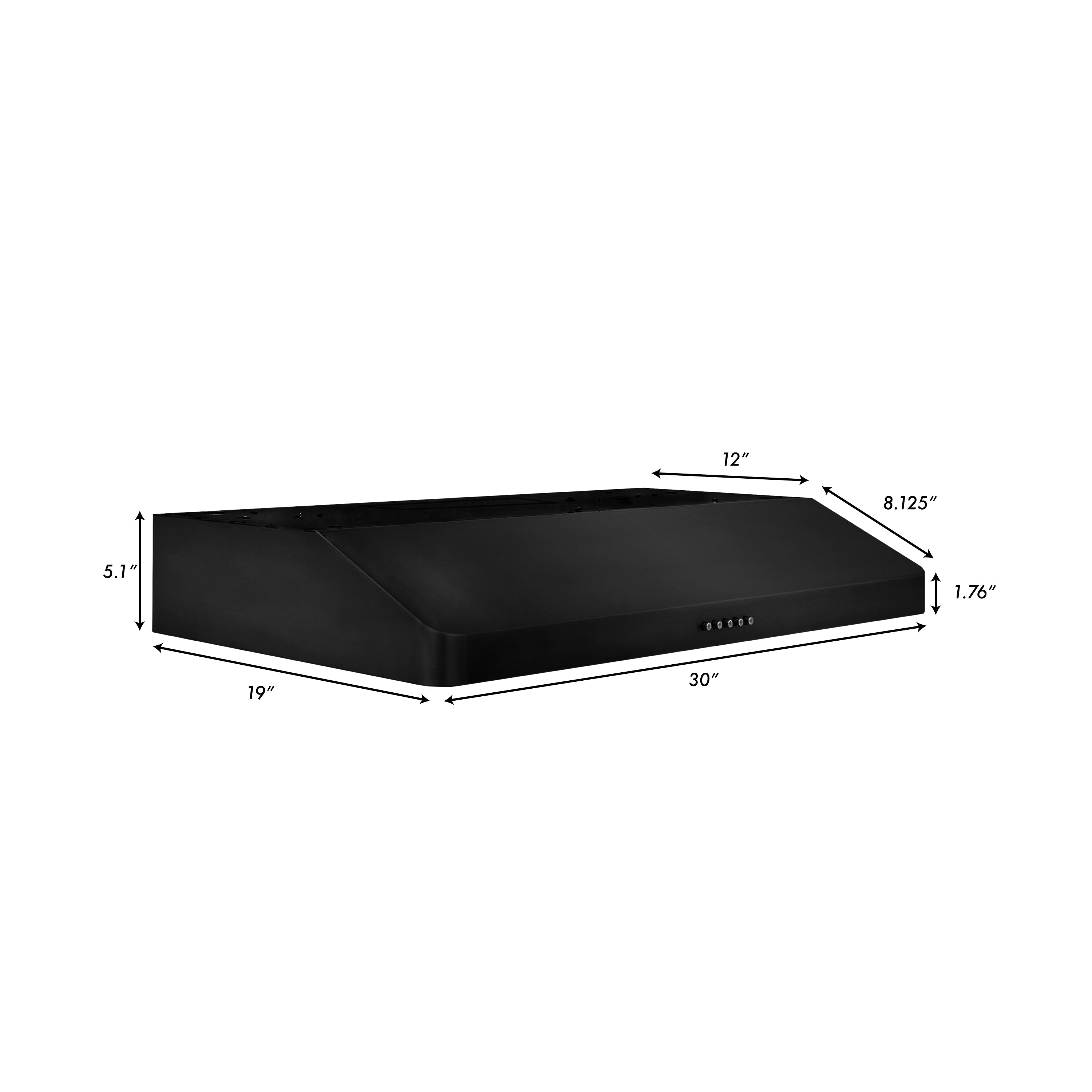 ZLINE 30 in. Under Cabinet Range Hood, 400 CFM, Black Stainless Steel (BS617-30)