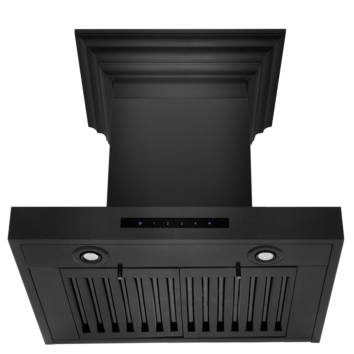 ZLINE 24 in. Wall Mount Range Hood Convertible Vent Black Stainless Steel with Crown Molding (BSKENCRN-24)