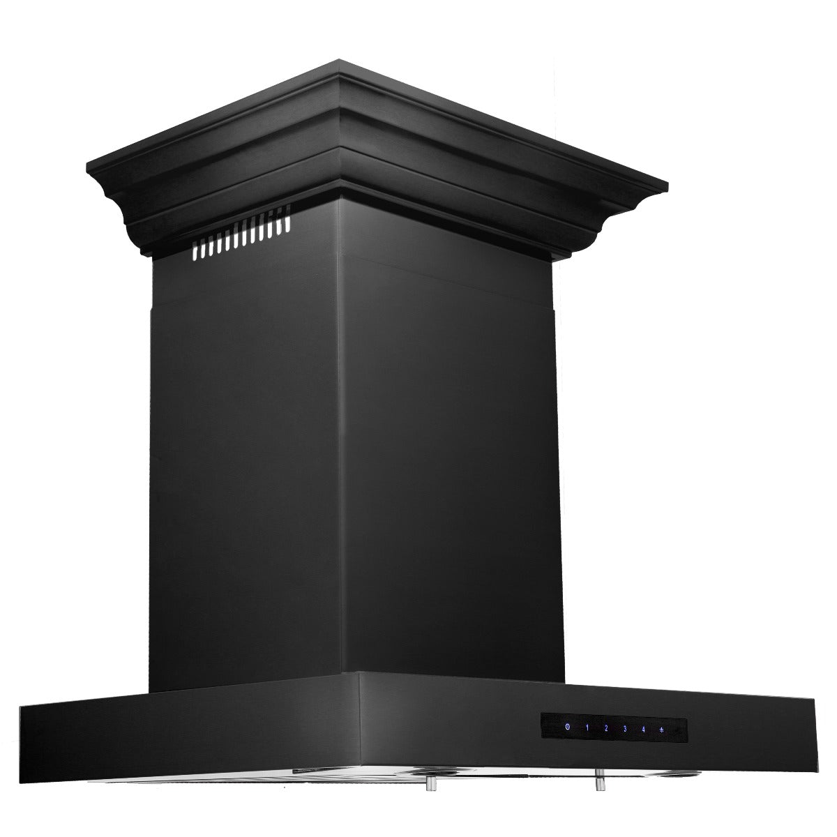 ZLINE 24 in. Wall Mount Range Hood Convertible Vent Black Stainless Steel with Crown Molding (BSKENCRN-24)
