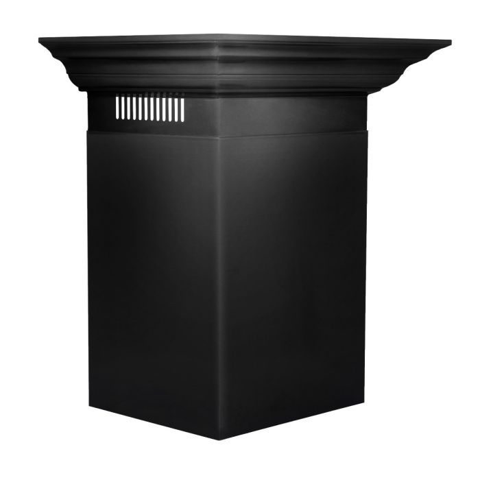 ZLINE 36 in Wall Mount Range Hood Convertible Vent Black Stainless Steel Crown Molding (BSKENCRN-36)