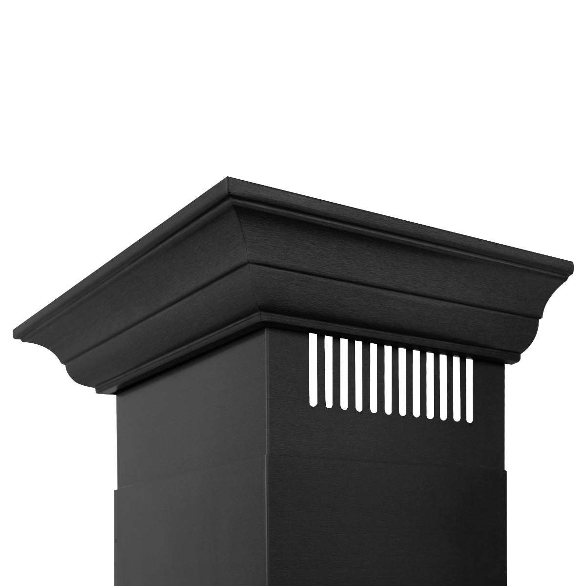 ZLINE 48 in. Wall Mount Range Hood Convertible Vent Black Stainless Steel with Crown Molding (BSKBNCRN-48)