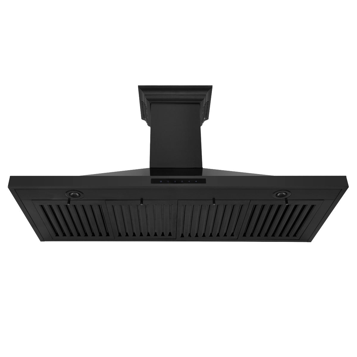 ZLINE 48 in. Wall Mount Range Hood Black Stainless Steel Bluetooth Crown Molding BSKBNCRN-BT-48