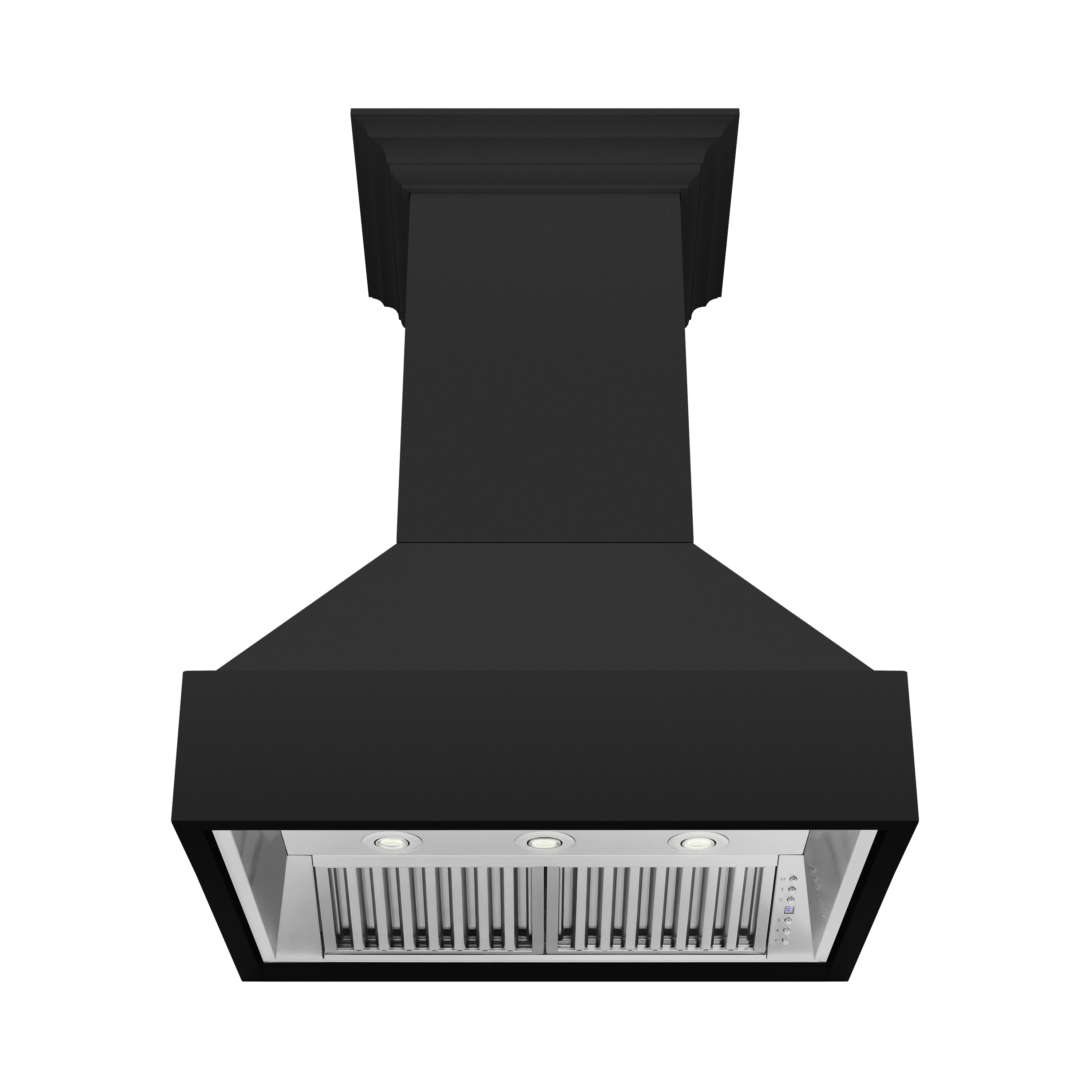 ZLINE 36 in. Wall Mount Range Hood, Wooden Rustic Black Finish, 700 CFM (355CC-36)