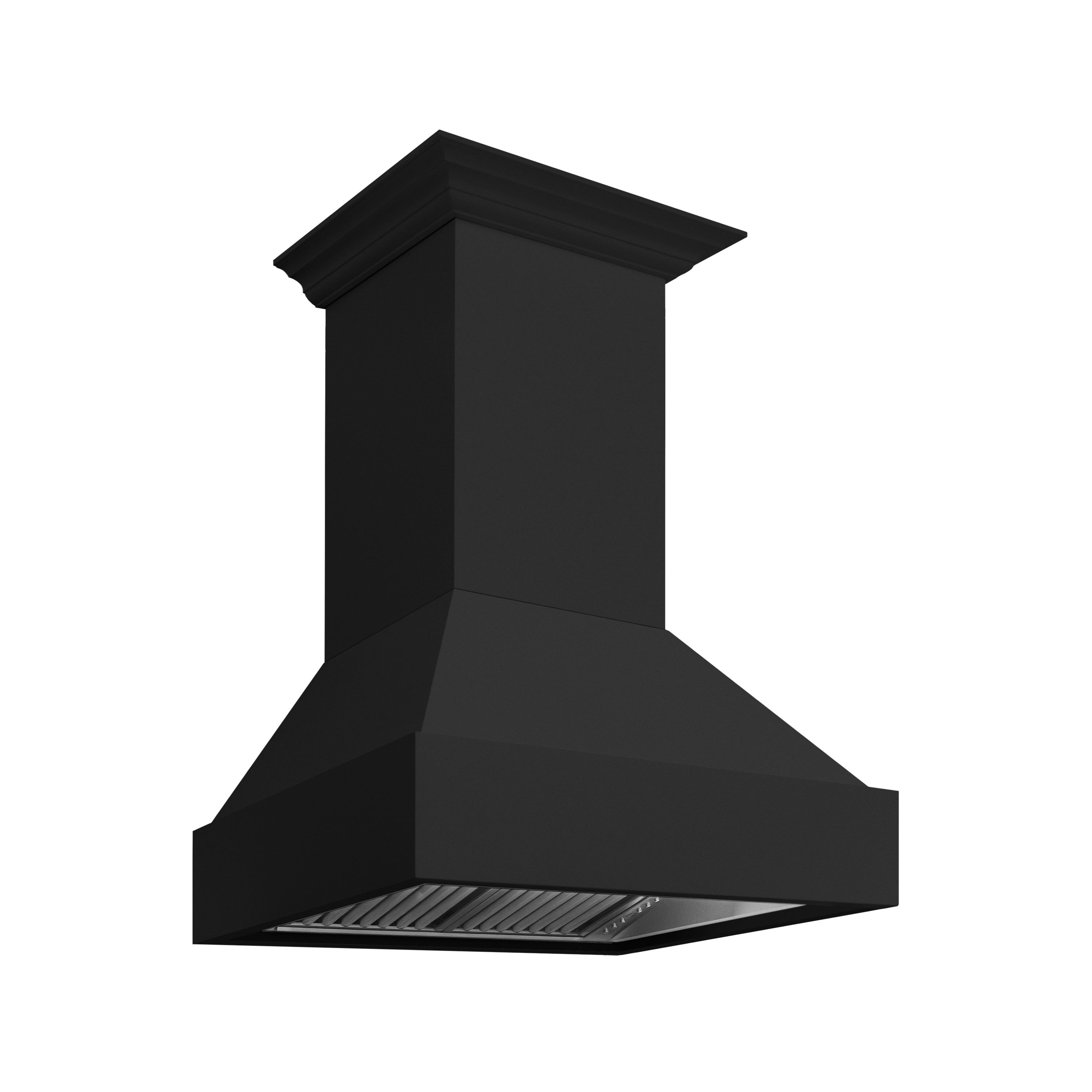 ZLINE 36 in. Wall Mount Range Hood, Wooden Rustic Black Finish, 700 CFM (355CC-36)