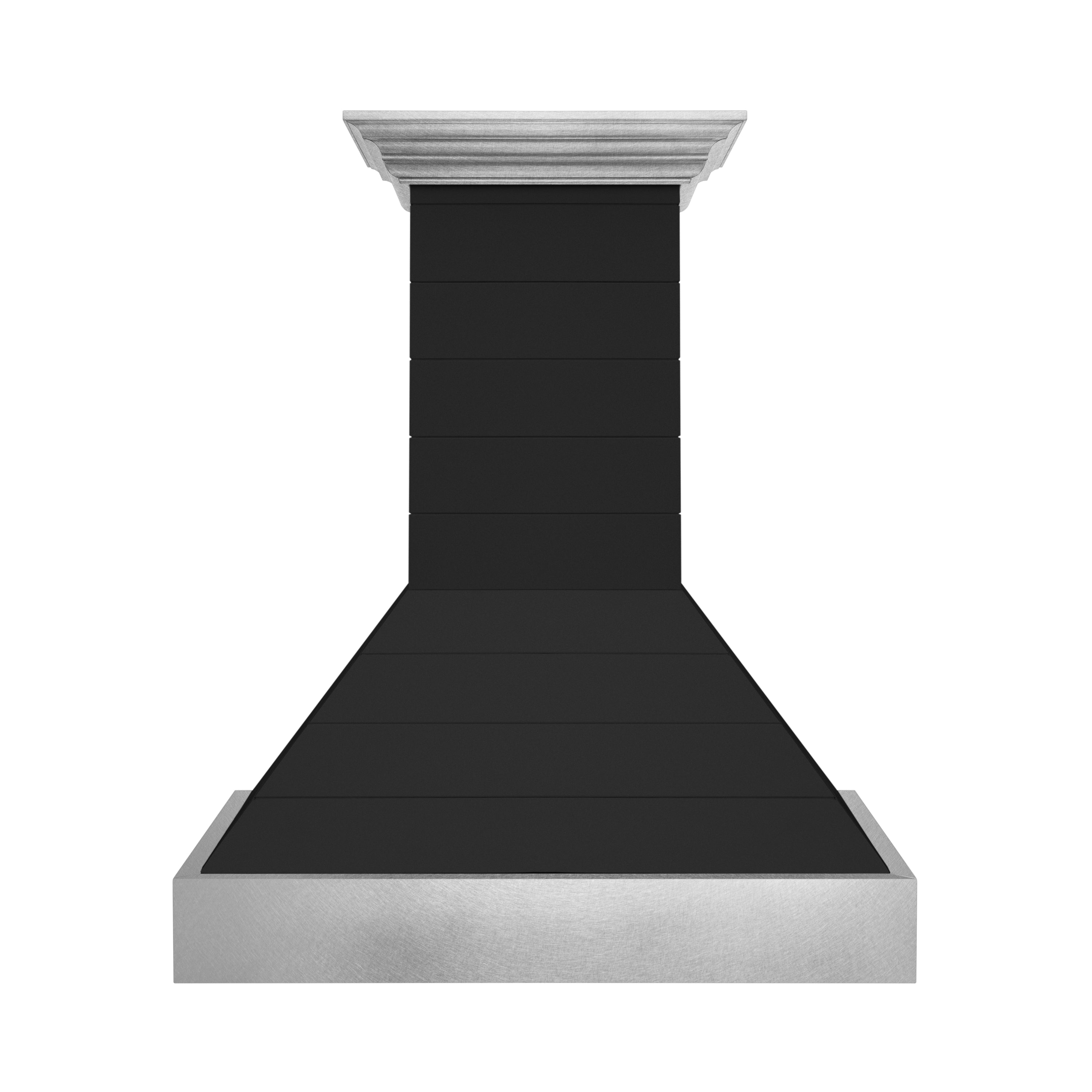 ZLINE 30 in. Wooden Wall Mount Range Hood, Rustic Shiplap Black Finish, Stainless Steel Accents, 400 CFM (365CC-30)