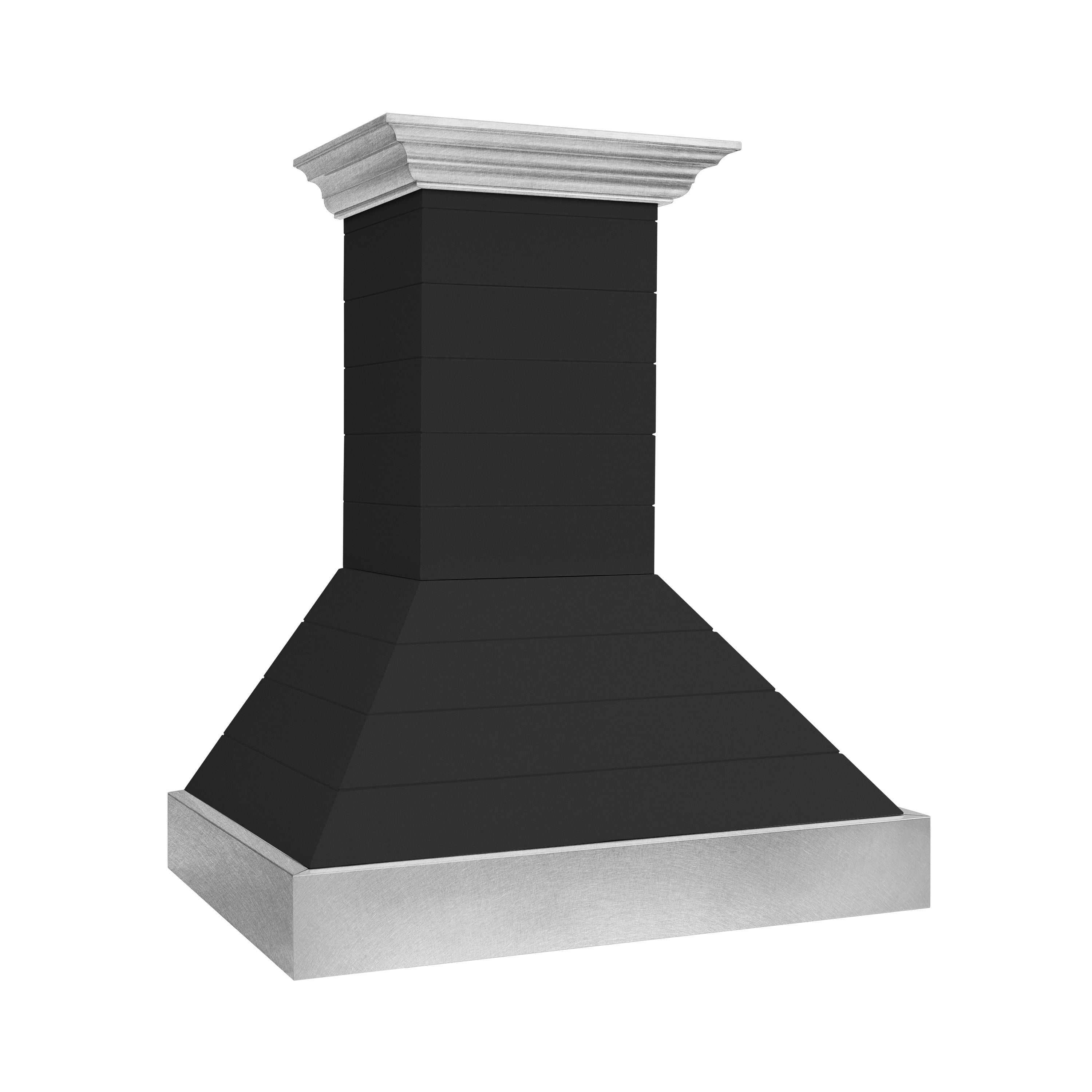 ZLINE 36 in. Wall Mount Range Hood 700 CFM Rustic Shiplap Black with Stainless Steel Accents (365CC-36)