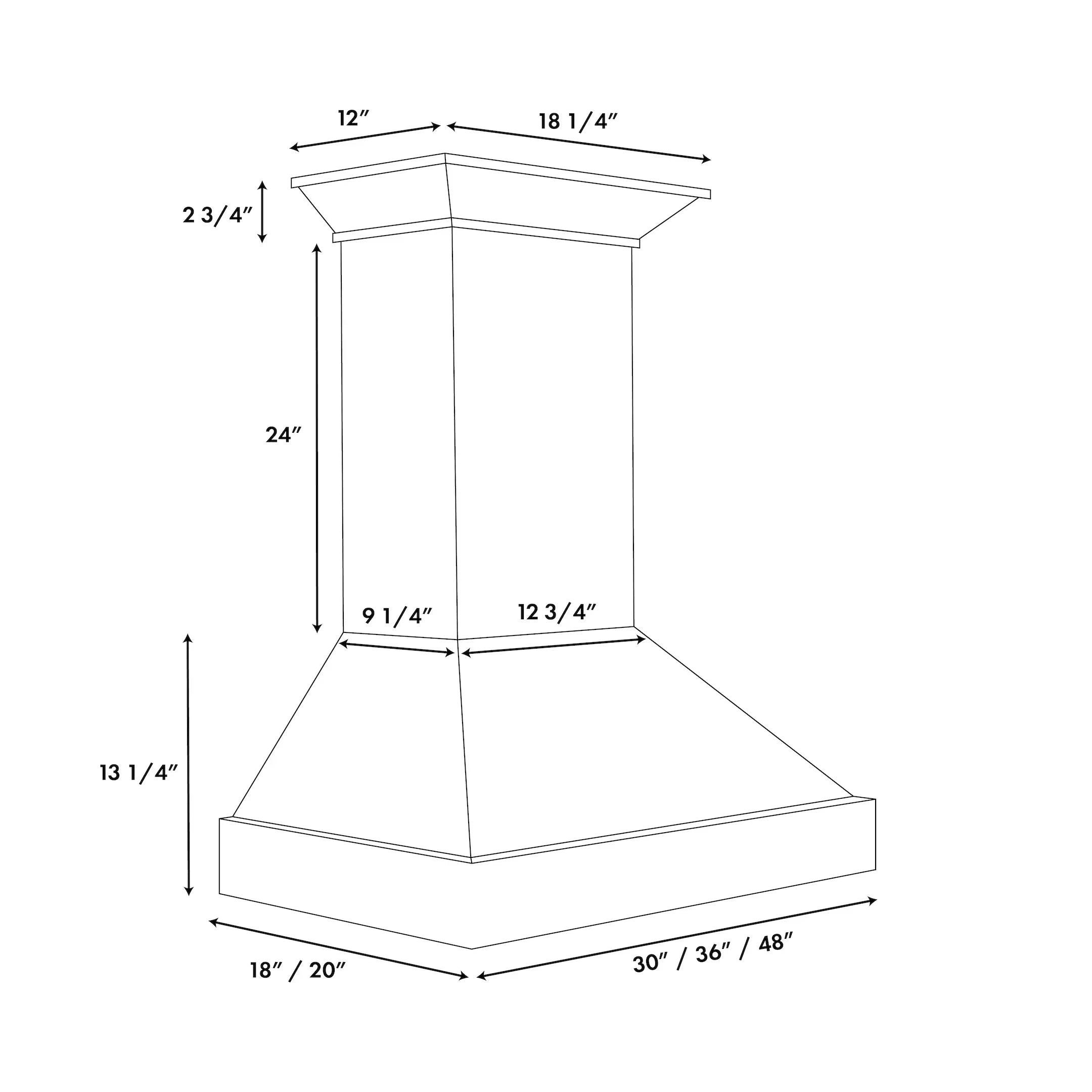 ZLINE 48 in. Wall Mount Range Hood, 400 CFM, Convertible, Wooden Shiplap Bright White Finish (KPWW-48)